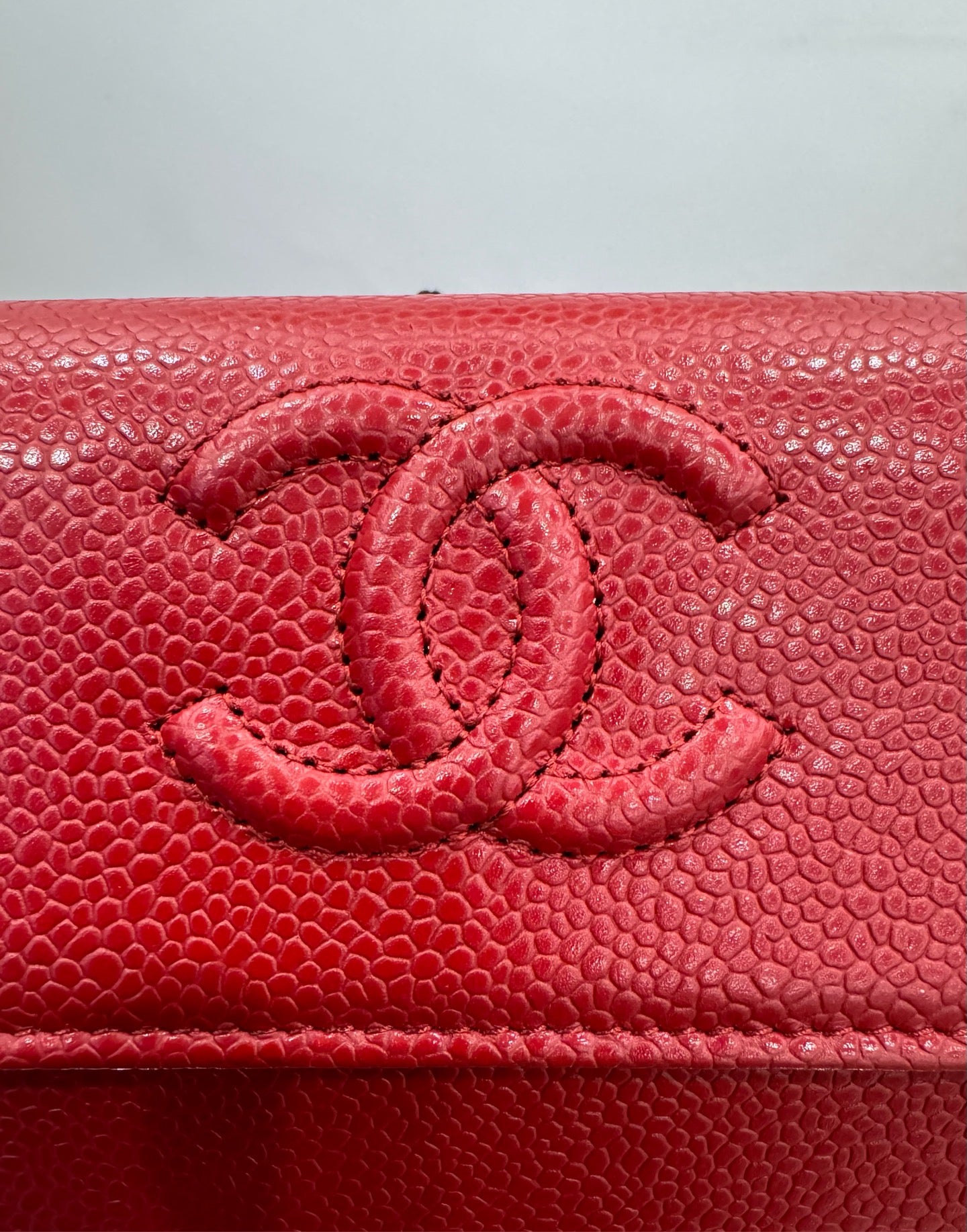 Chanel - Classic Flap Long Wallet - Caviar leather - Red - (medium)