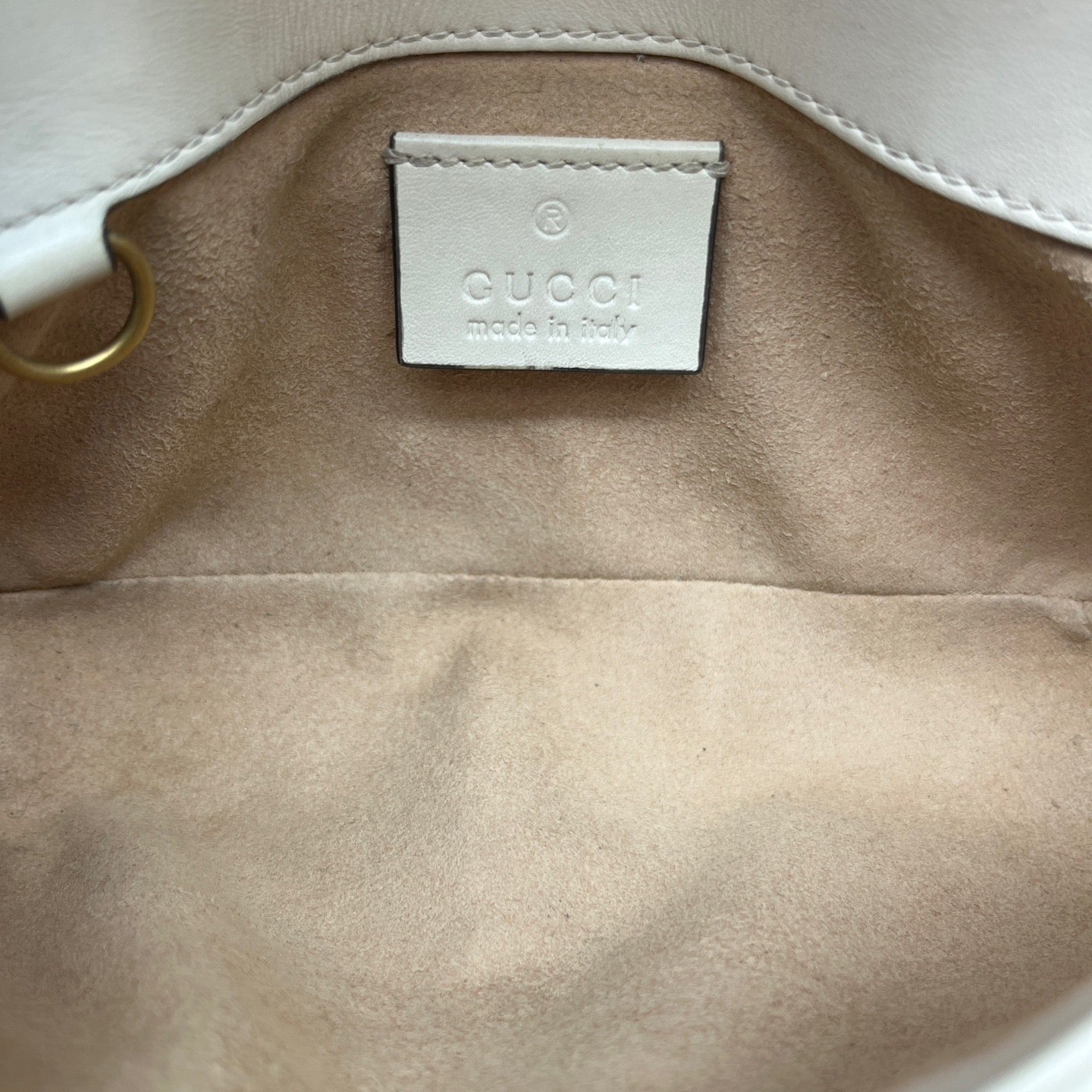 Gucci - GG Marmont Mini Chain Bag - Leather - White - (mini)