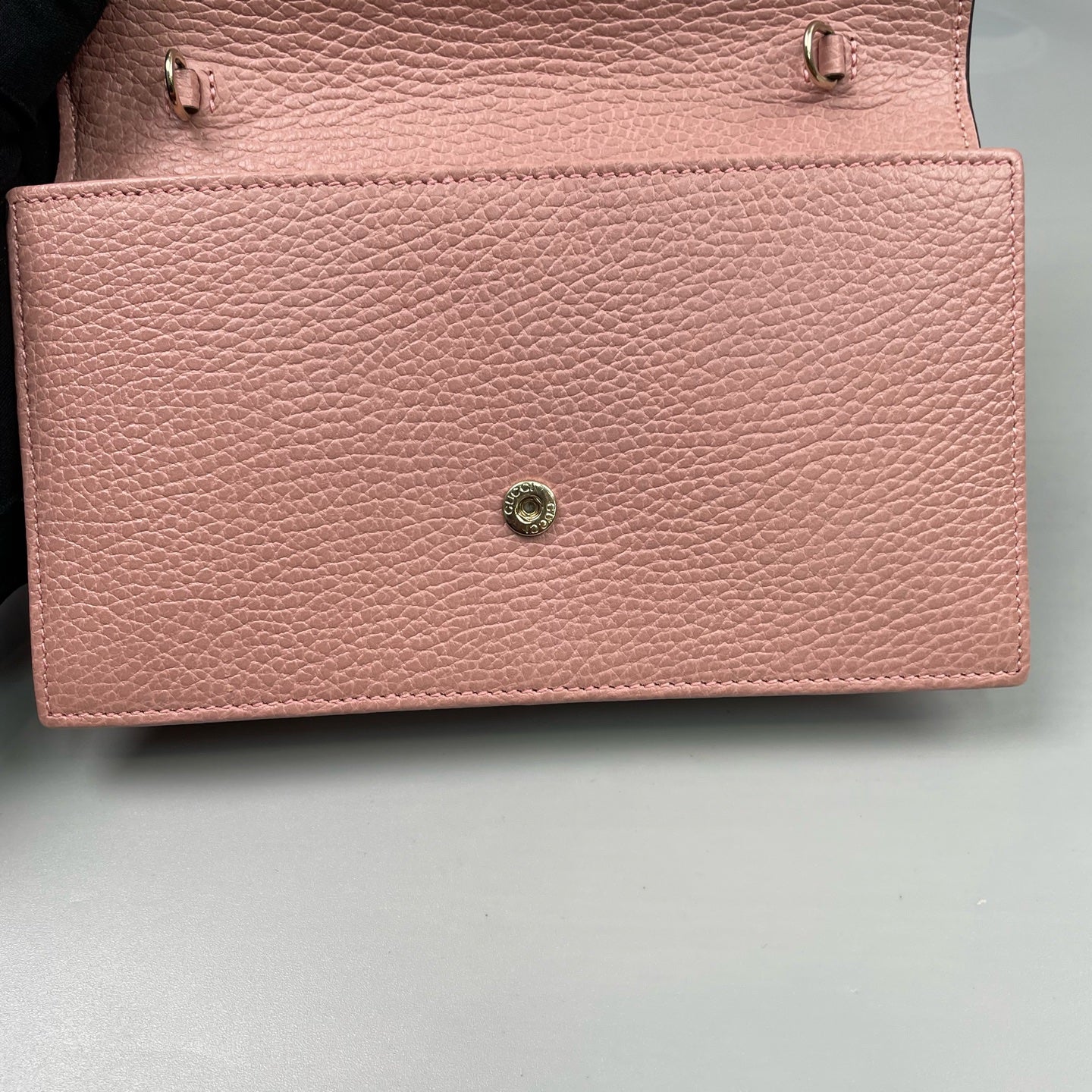 Gucci - Interlocking G Wallet on Chain - Grained leather - Pink - (Mini)