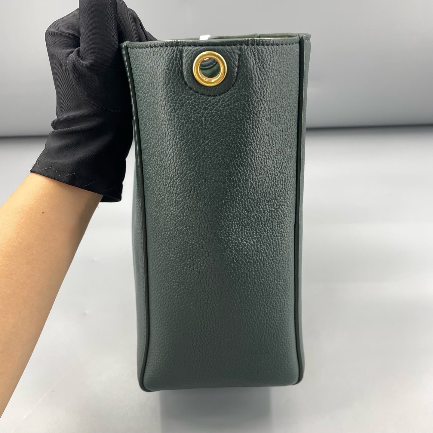 Celine - Small Sangle Bucket Bag (Style 182412L6024) - Grained leather - Dark Green - (Small)