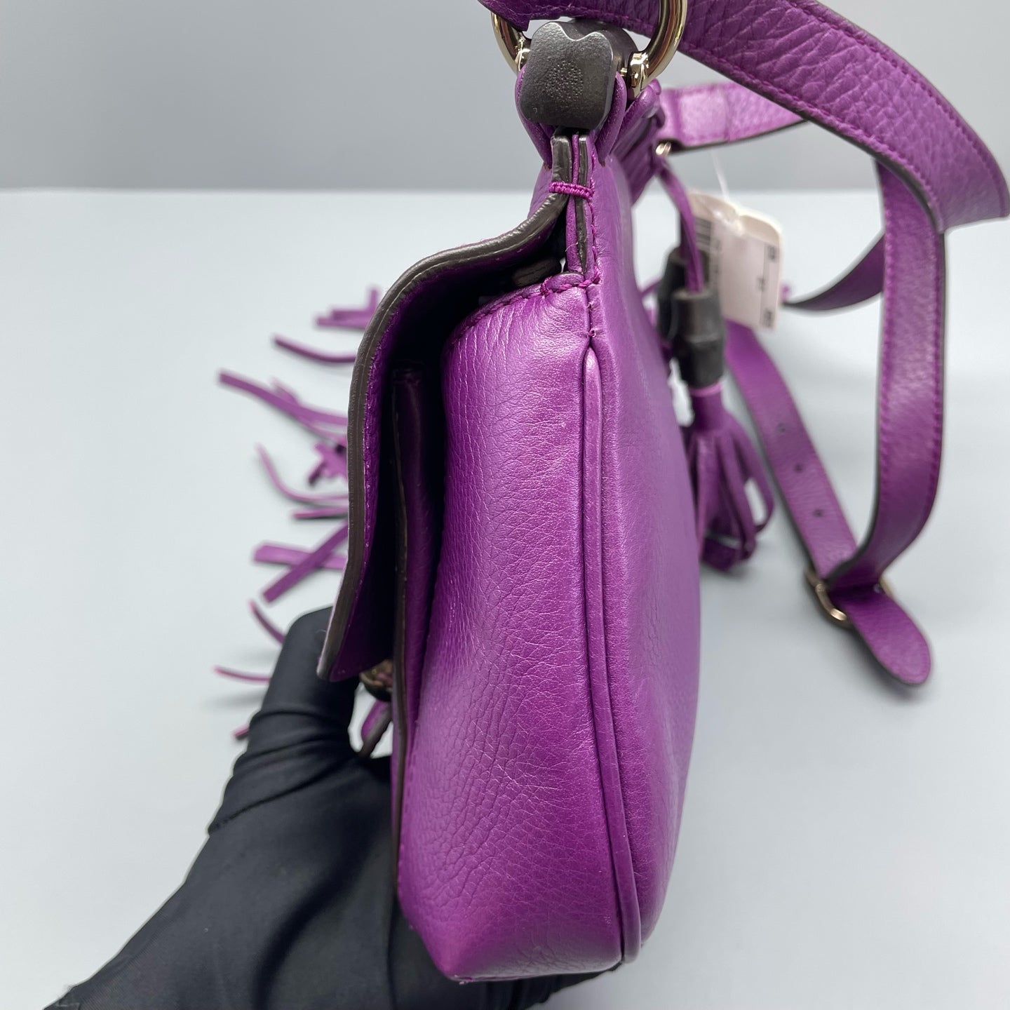 Gucci - Tassel Bamboo Shoulder Bag - Leather - Purple - (small)