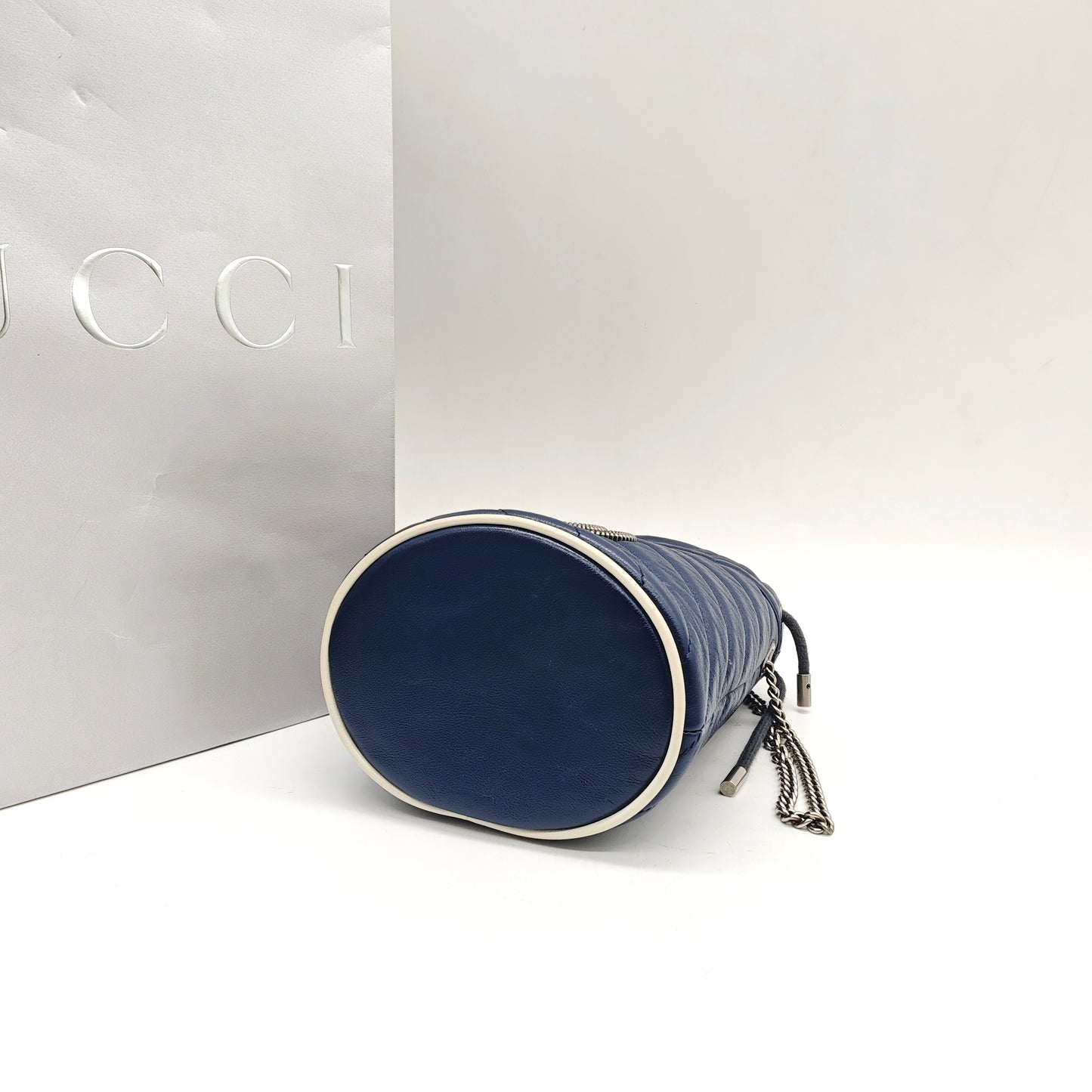 Gucci - Marmont Mini Bucket Bag - Leather - Navy - (mini)