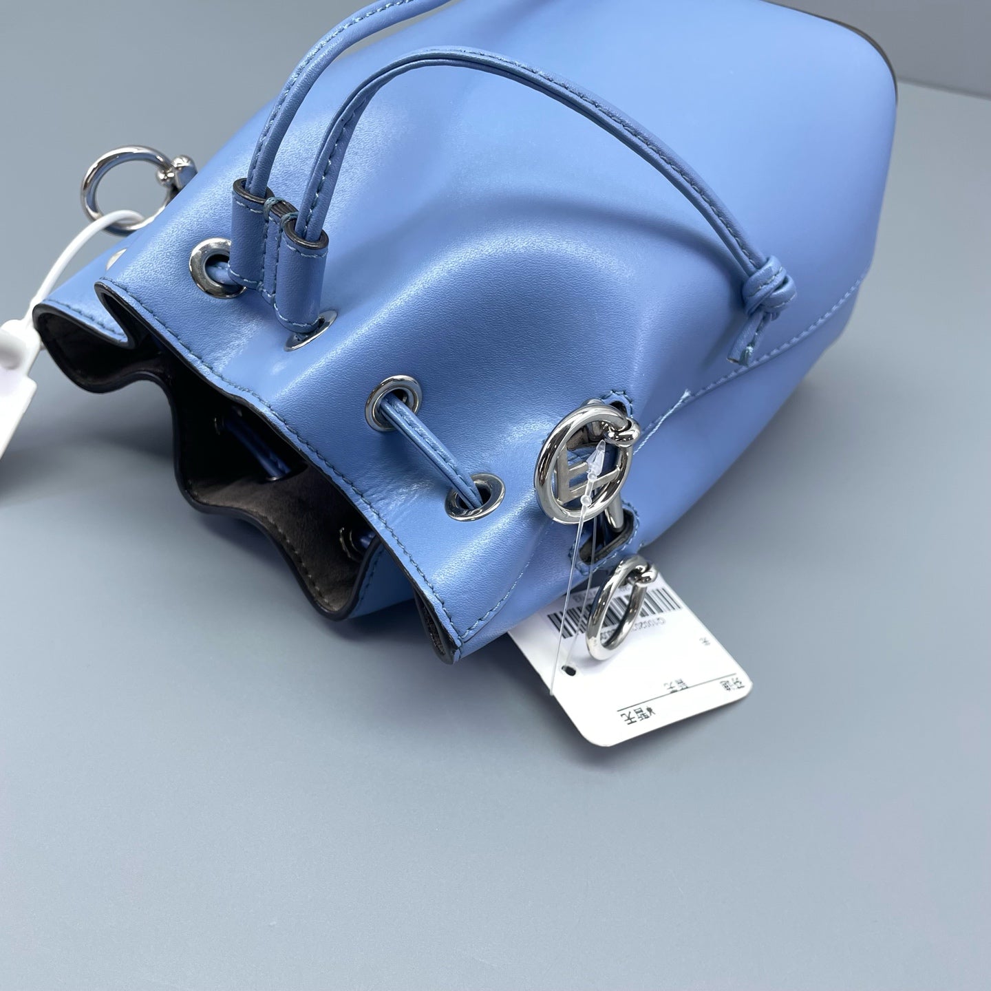 Fendi - 8BS010 (Small Bucket Bag) - Calfskin leather - Blue - (mini)