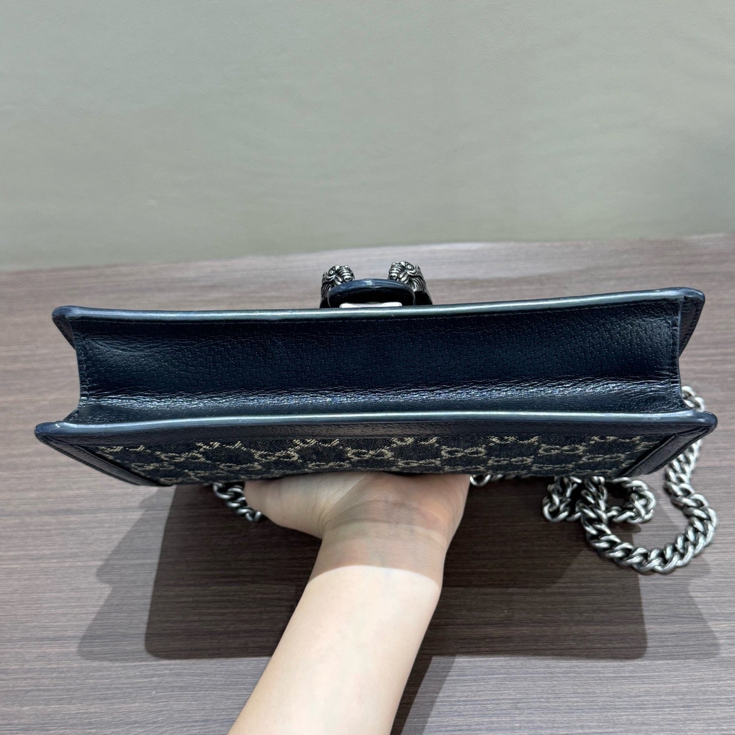 Gucci - Dionysus - Black GG denim with black grained leather trim - Black - (Medium)