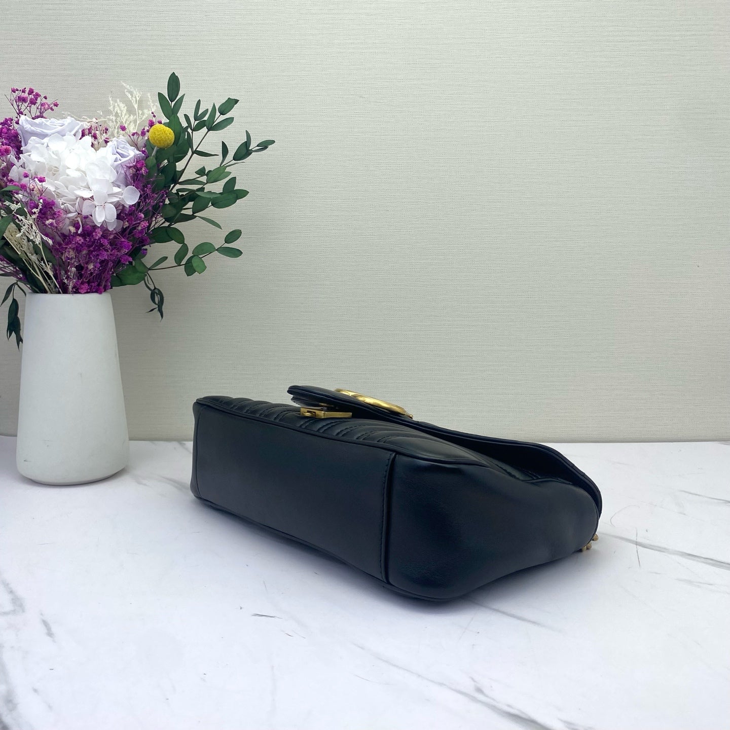Gucci - Marmont Matelassé Shoulder Bag - Leather - Black - (medium)