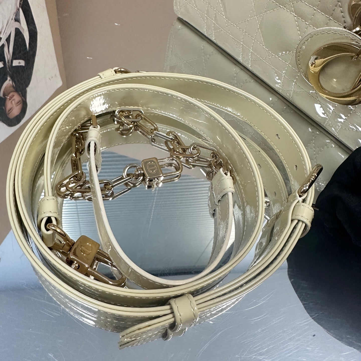Dior - Lady D-Joy - Patent leather - White - (Small)