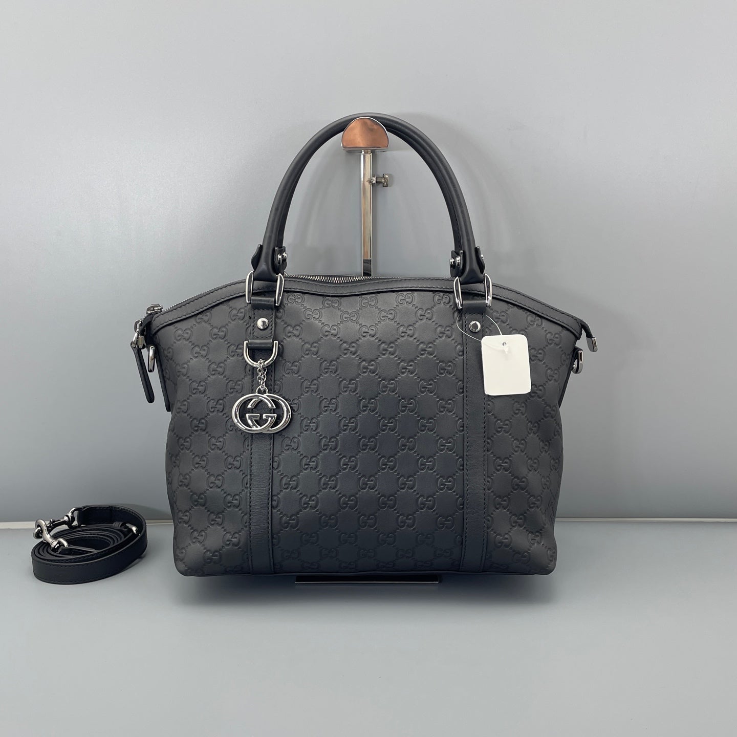 Gucci - Guccissima Top Handle Bag - Leather - Black - (medium)