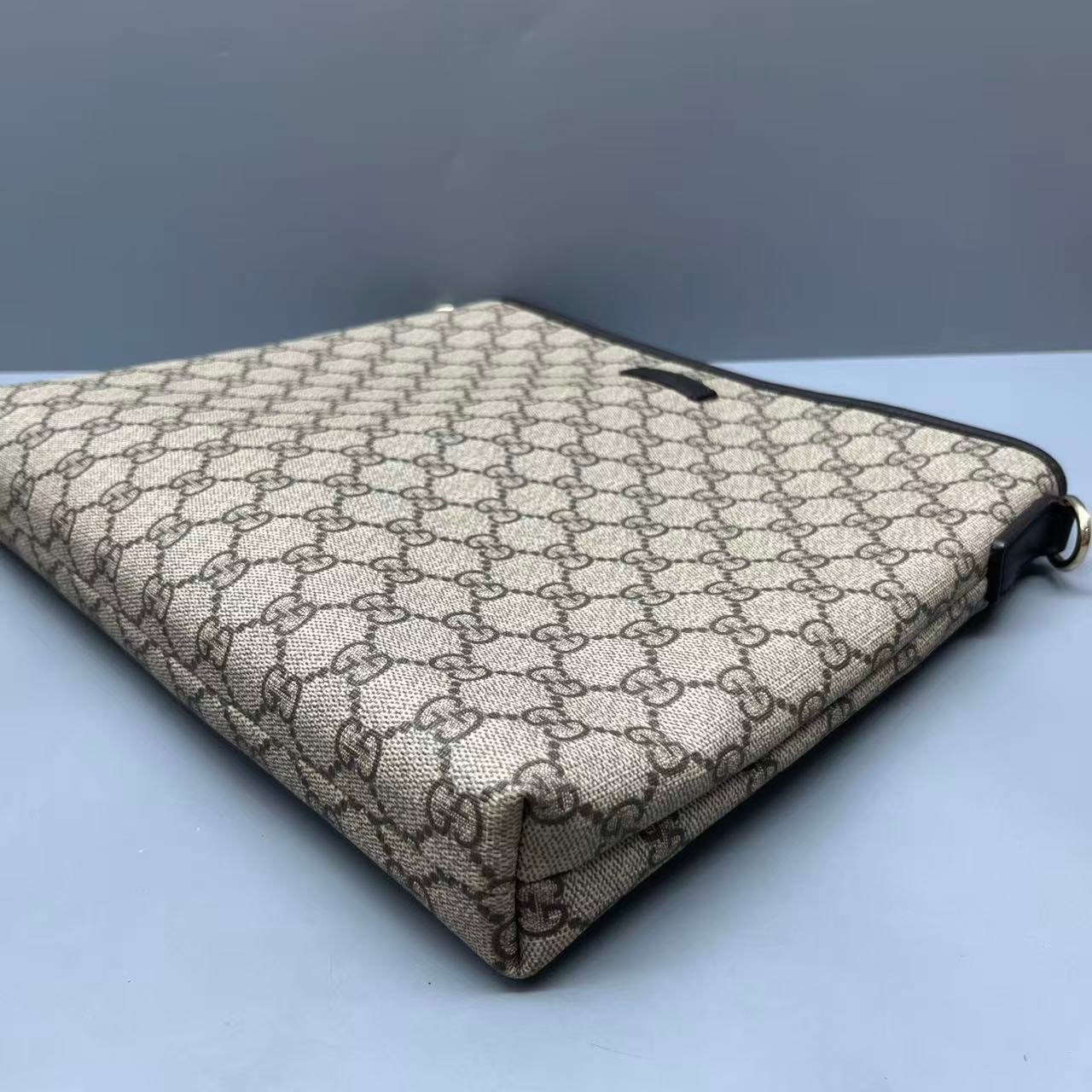 Gucci - GG Supreme Shoulder Bag - Coated canvas with leather trim - Beige - (medium)