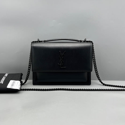 Saint Laurent - Sunset Medium - Leather - Black - (Medium)