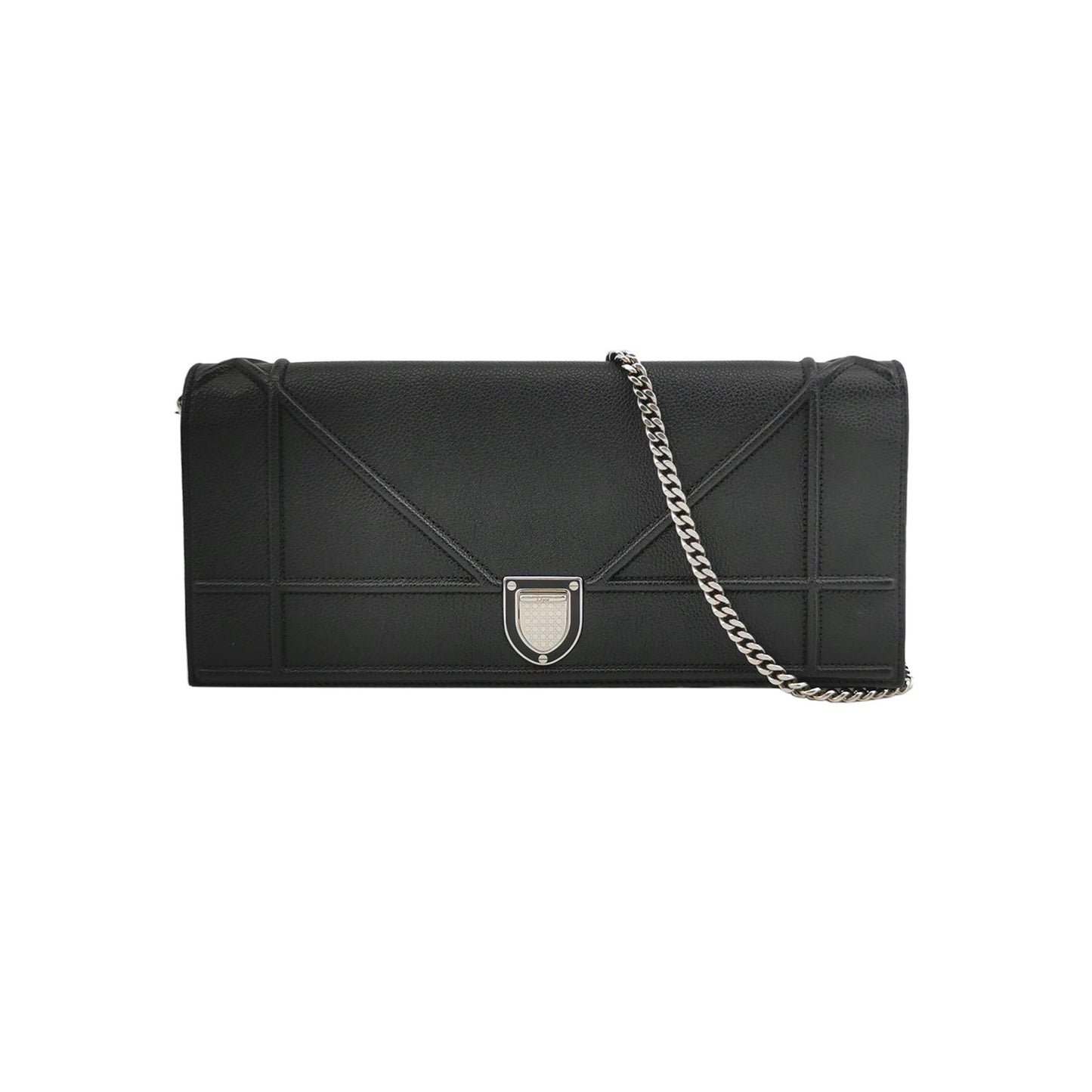Dior - Diorama Shield Wallet On Chain (WOC) - Grained leather - Black - (medium)