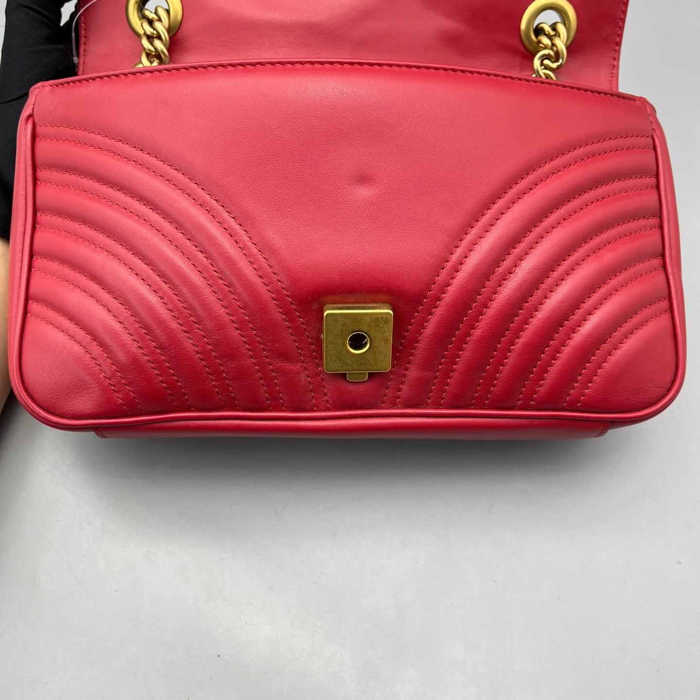 Gucci - GG Marmont Small Matelassé Shoulder Bag - Leather - Red - (Small)