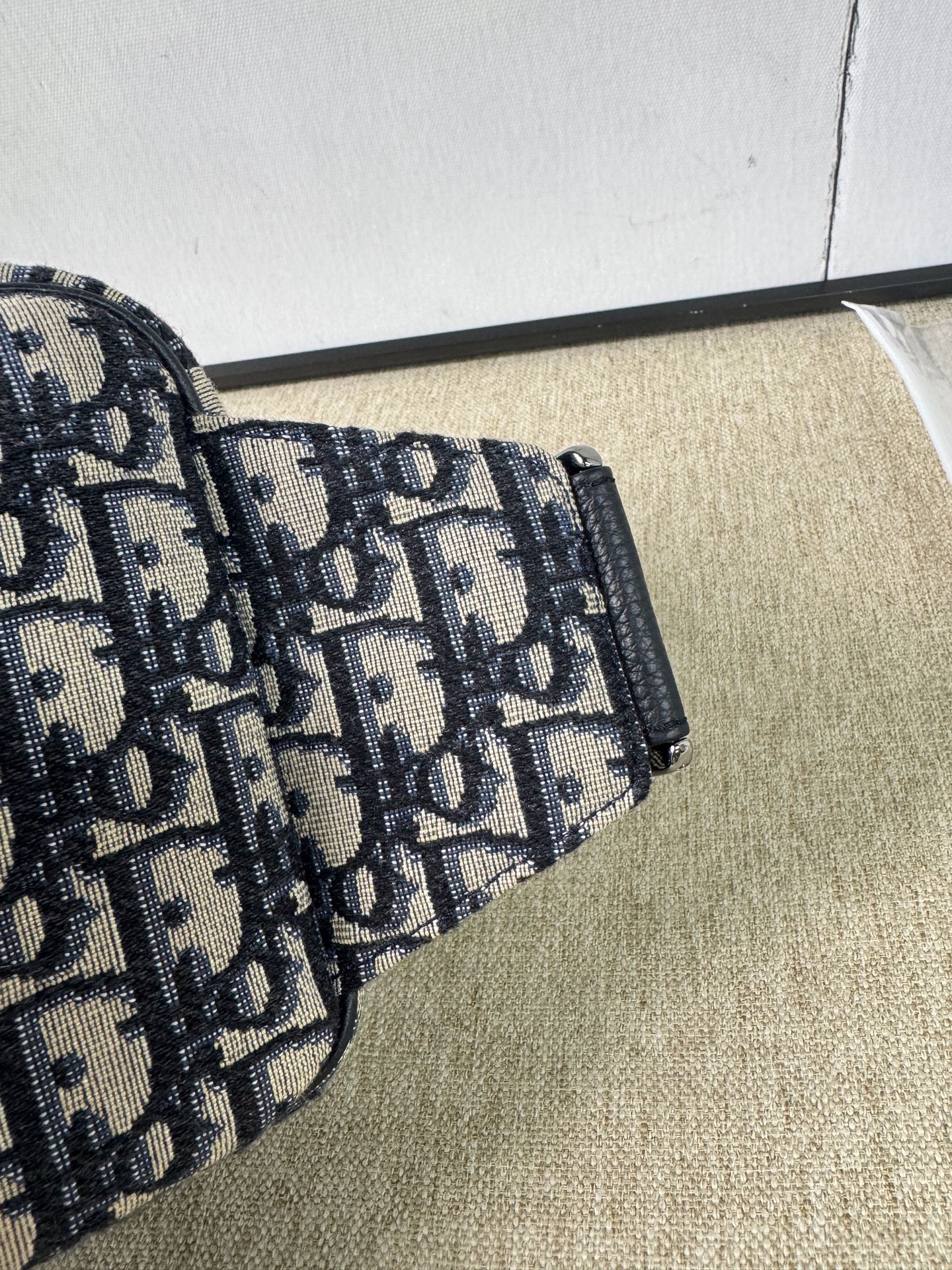 Dior - Dior Oblique Waist Bag - Embroidered Canvas with Leather Trim - Navy and Beige - (Small)
