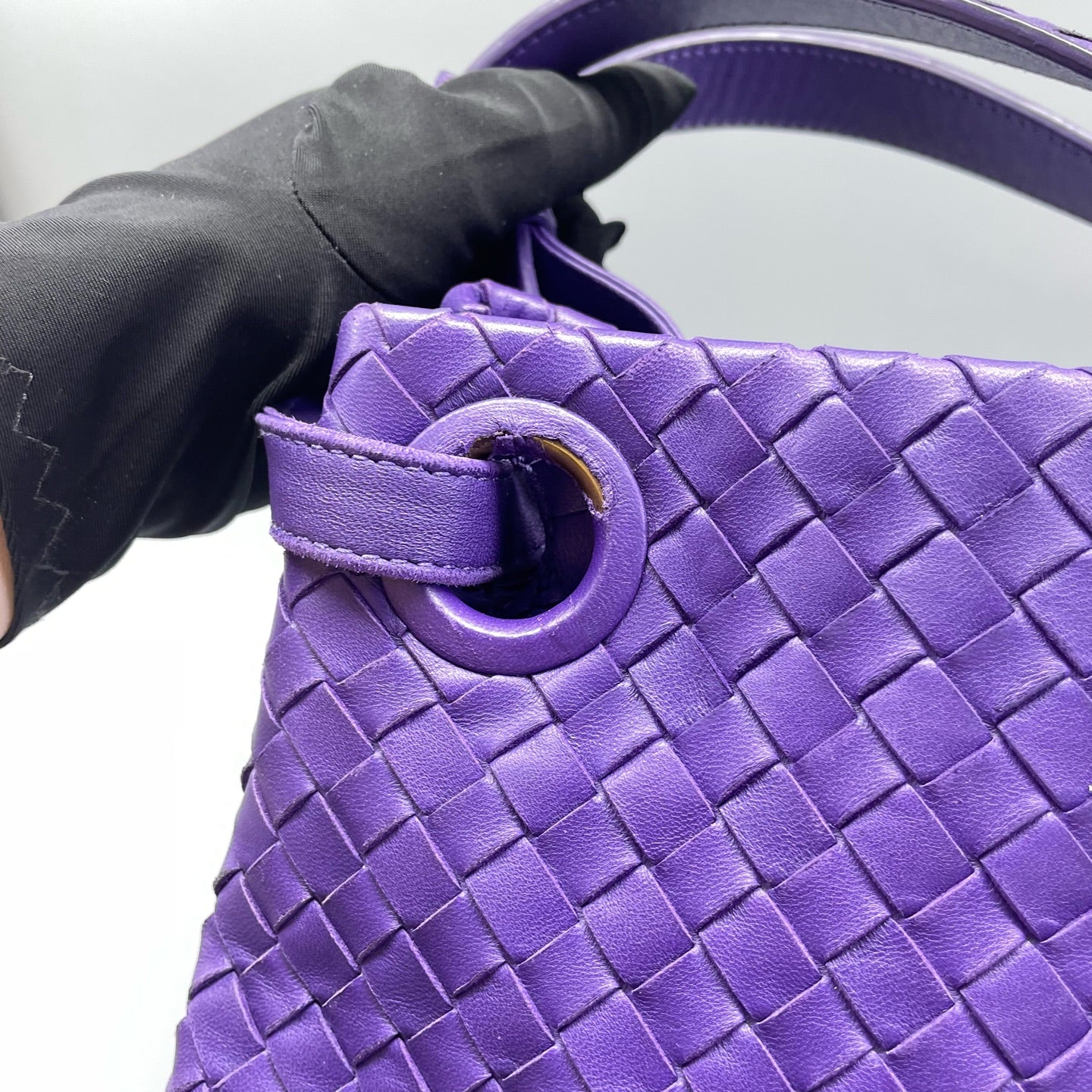 Bottega Veneta - Intrecciato Double Bridge Tote - Leather - Purple - (medium)