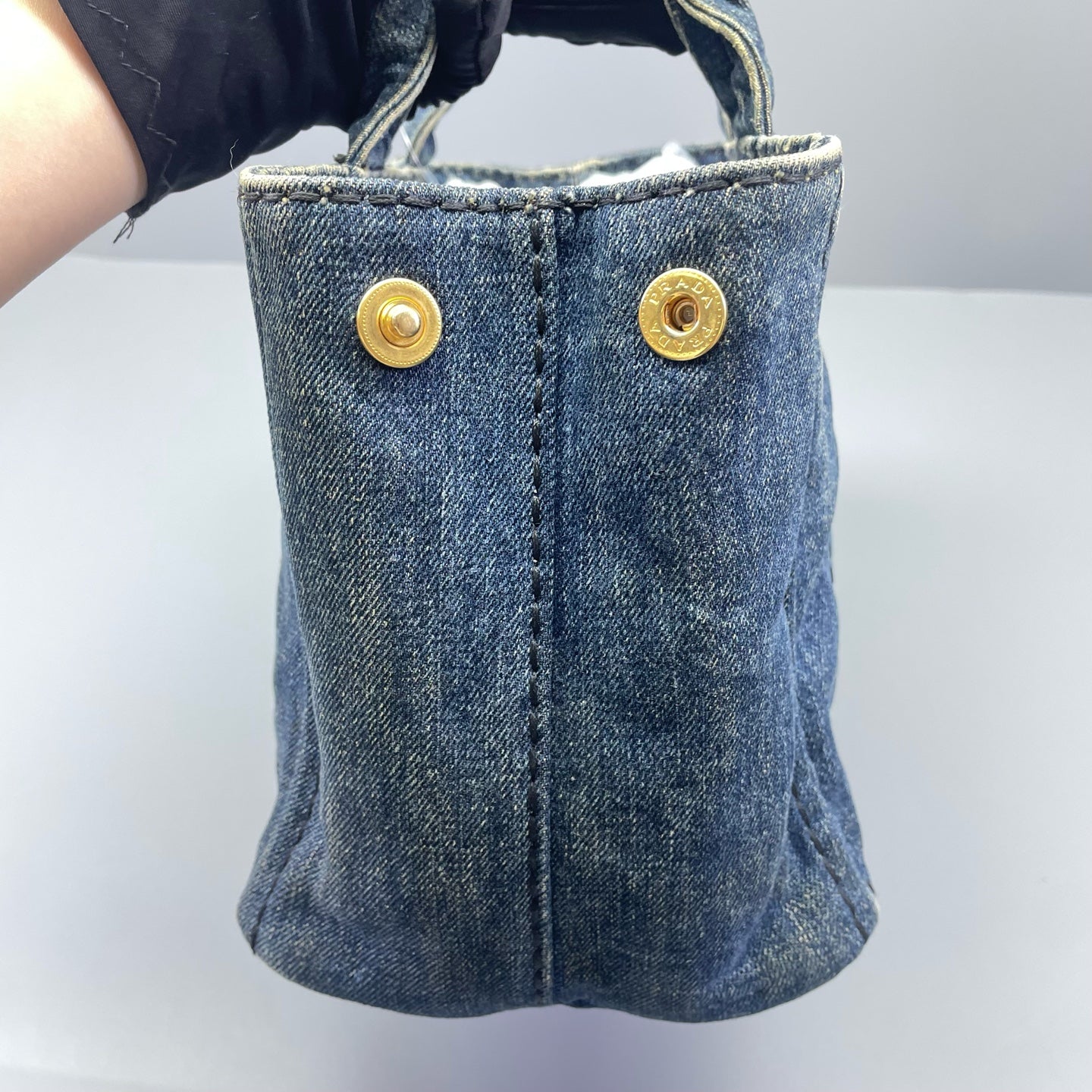 Prada - Canapa Tote - Denim - Blue - (Small)