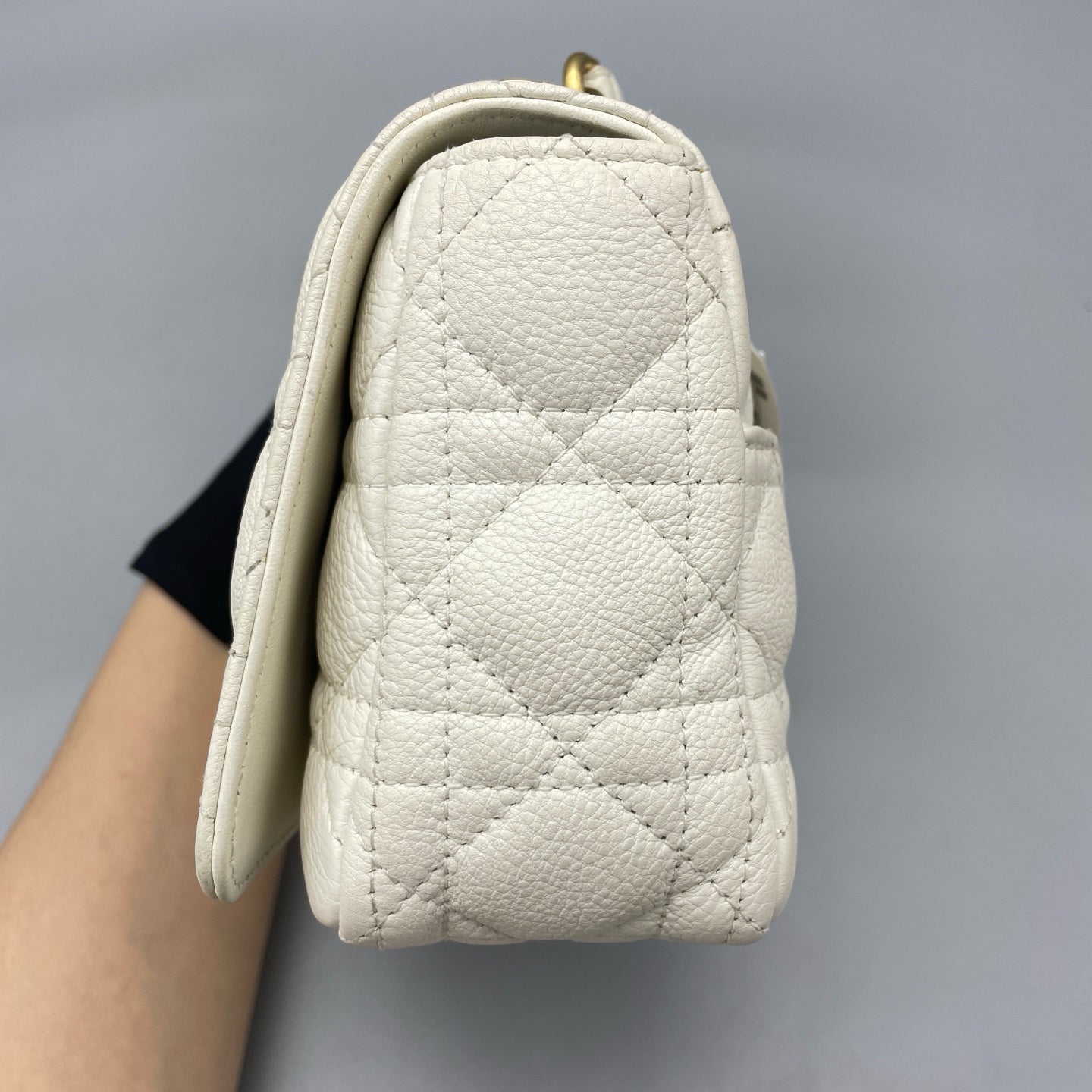Dior - Miss Caro Chain Bag - Grained leather - White - (mini)