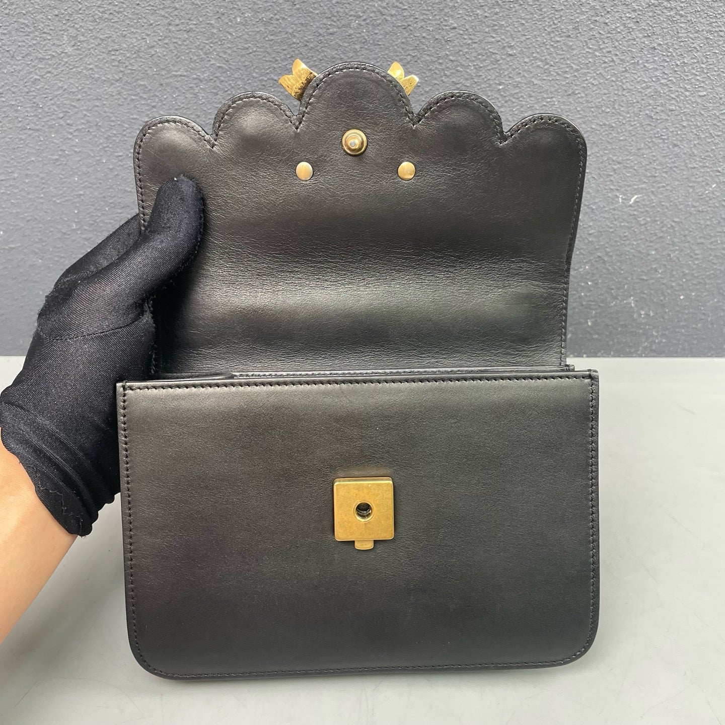 Gucci - Bow Pearl Shoulder Bag - Leather - Black - (mini)