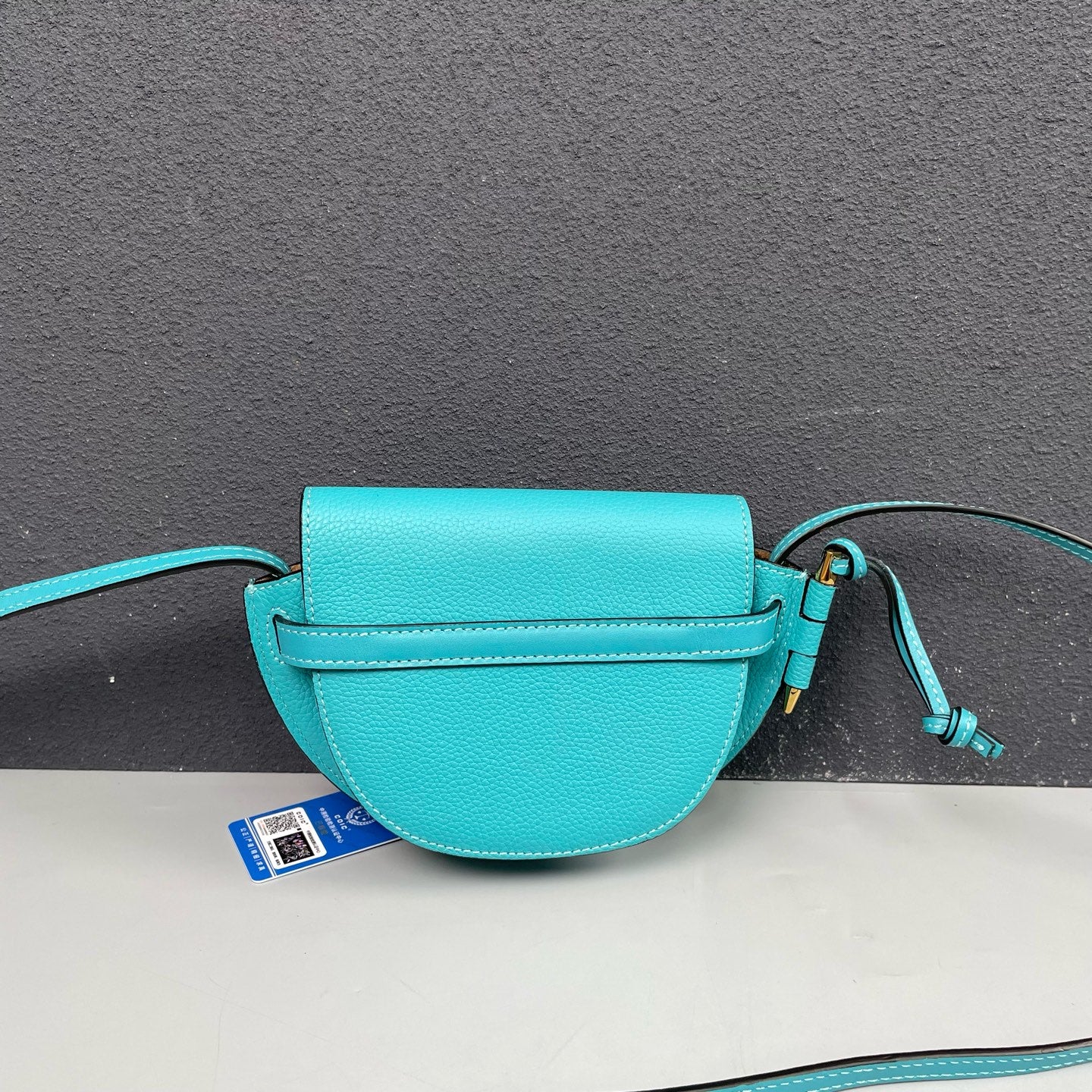 Loewe - Gate Mini Saddle Bag - Grained leather - Lake Blue - (mini)