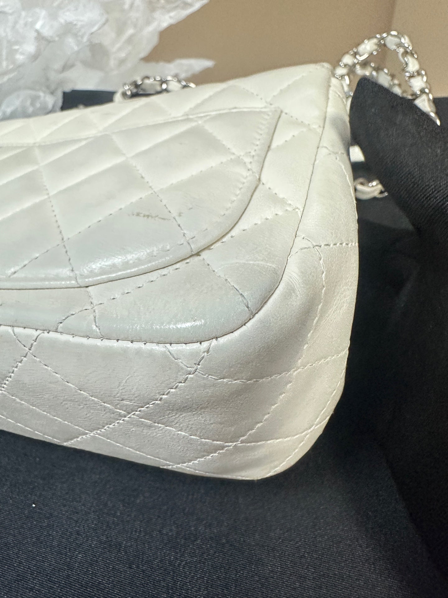 Chanel - Classic Flap Mini Square - Lambskin leather - White - (mini)