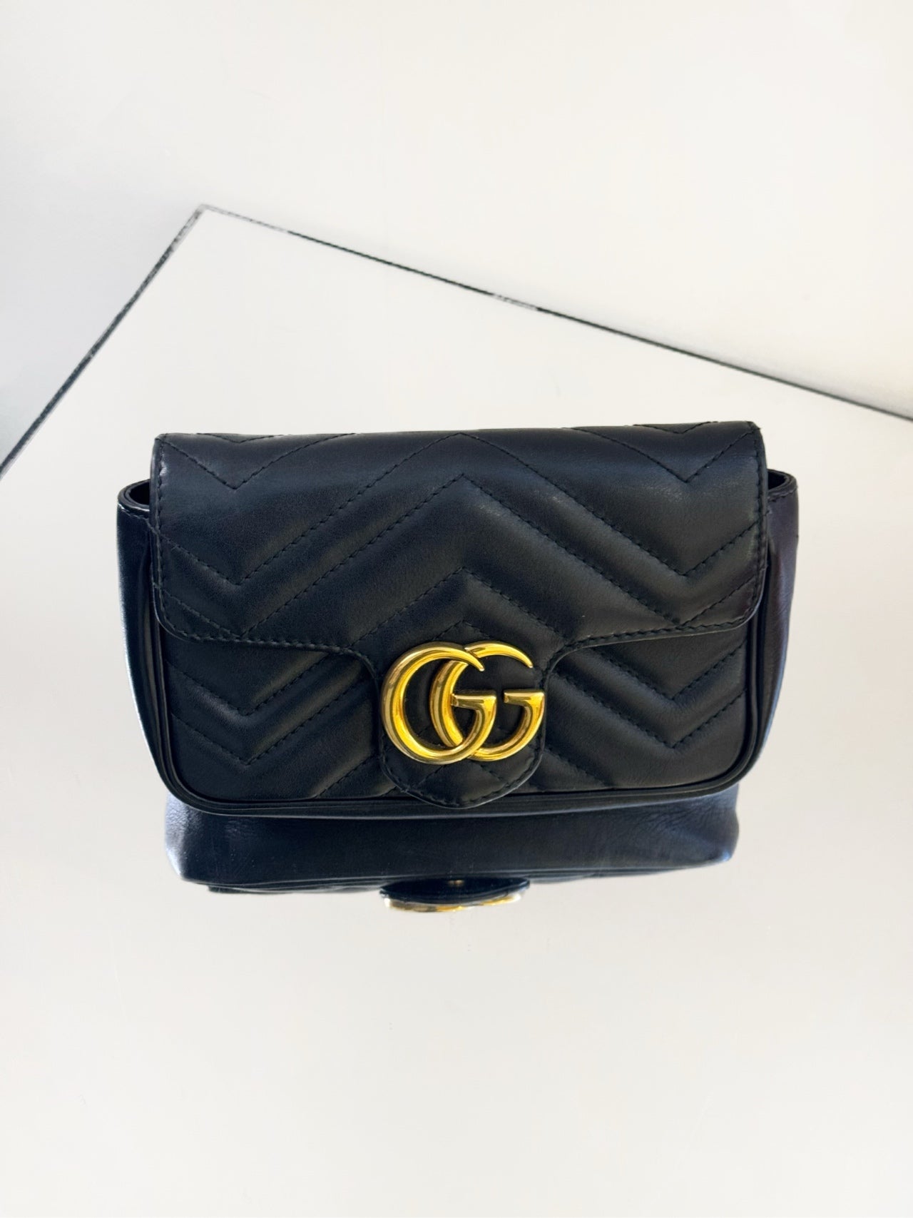 Gucci - Marmont Mini Chain Bag - Leather - Black - (Mini)