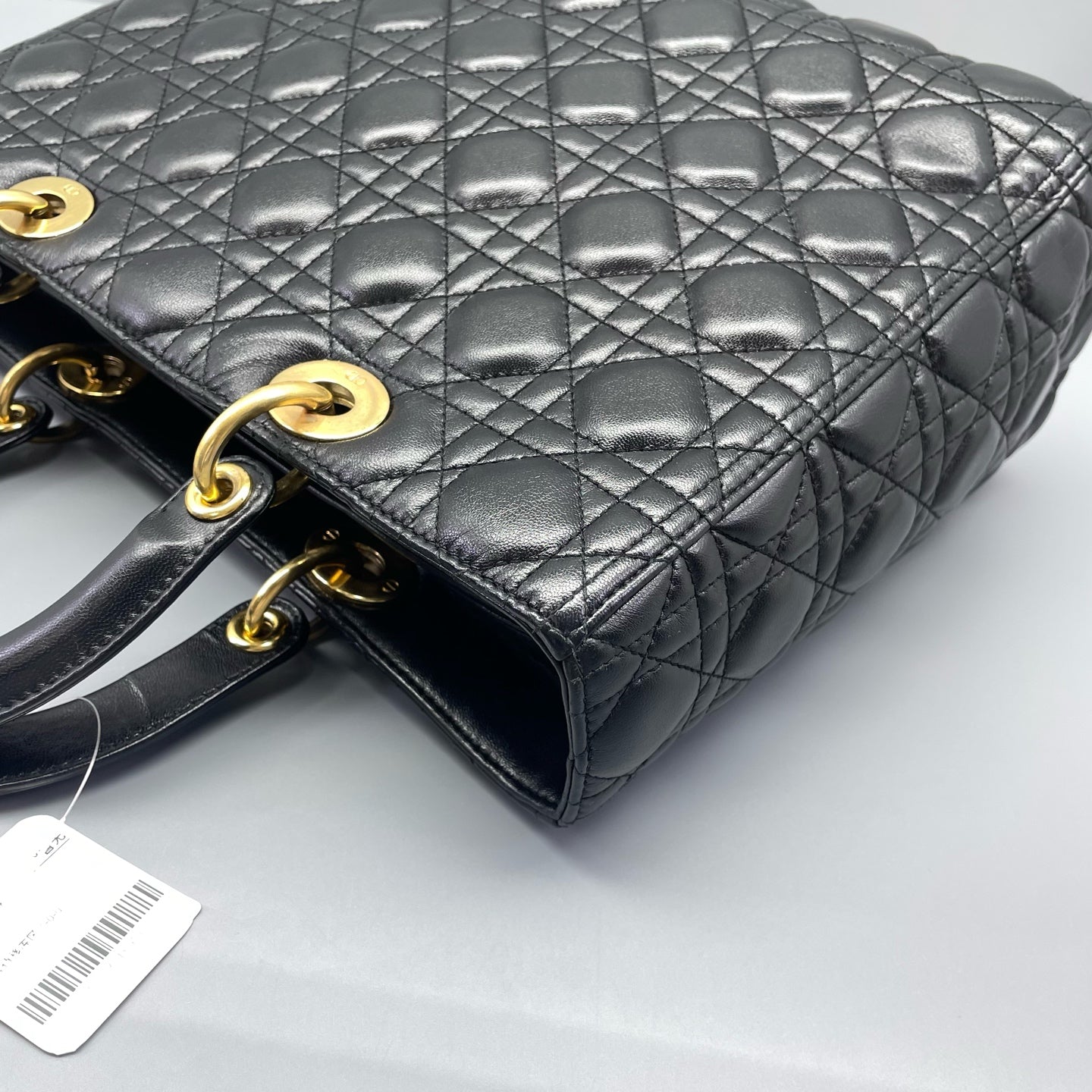 Dior - Lady Dior Large - Lambskin leather - Black - (Large)