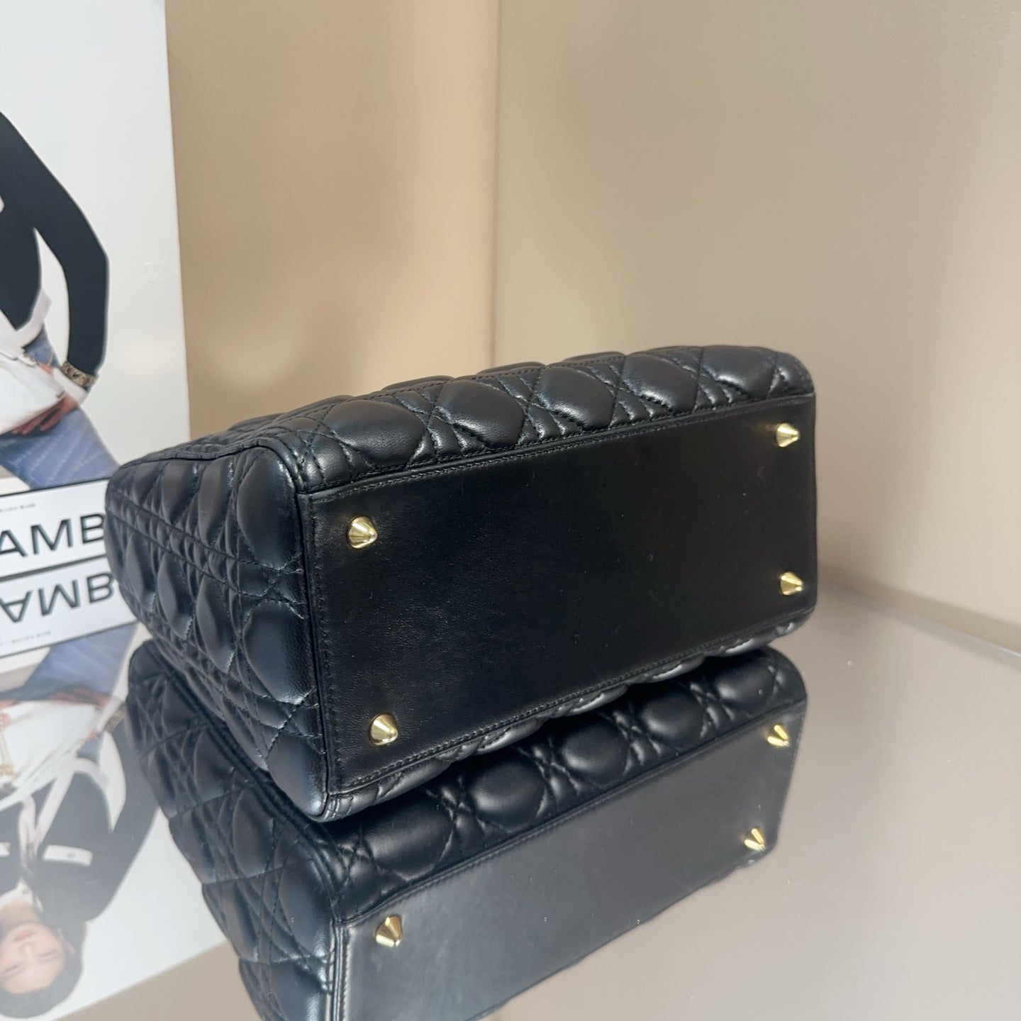 Dior - Lady Dior - Lambskin leather - Black - (medium)