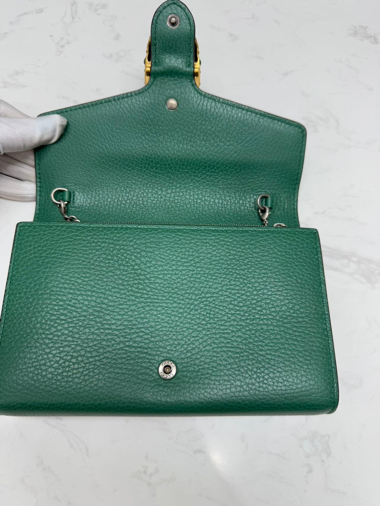 Gucci - Dionysus Wallet on Chain (WOC) - Grained leather - Green with Gold-tone and Silver-tone Hardware - (mini)