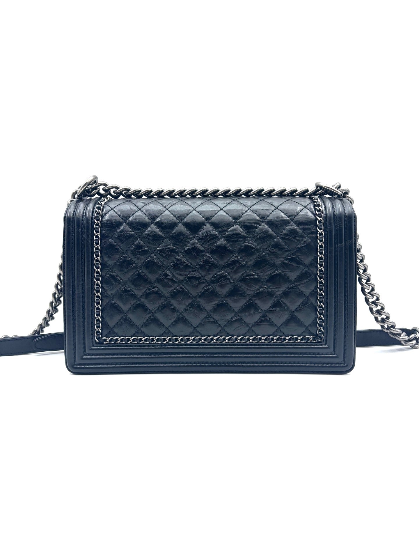 Chanel - Boy Bag - Aged calfskin leather - Black - (Medium)