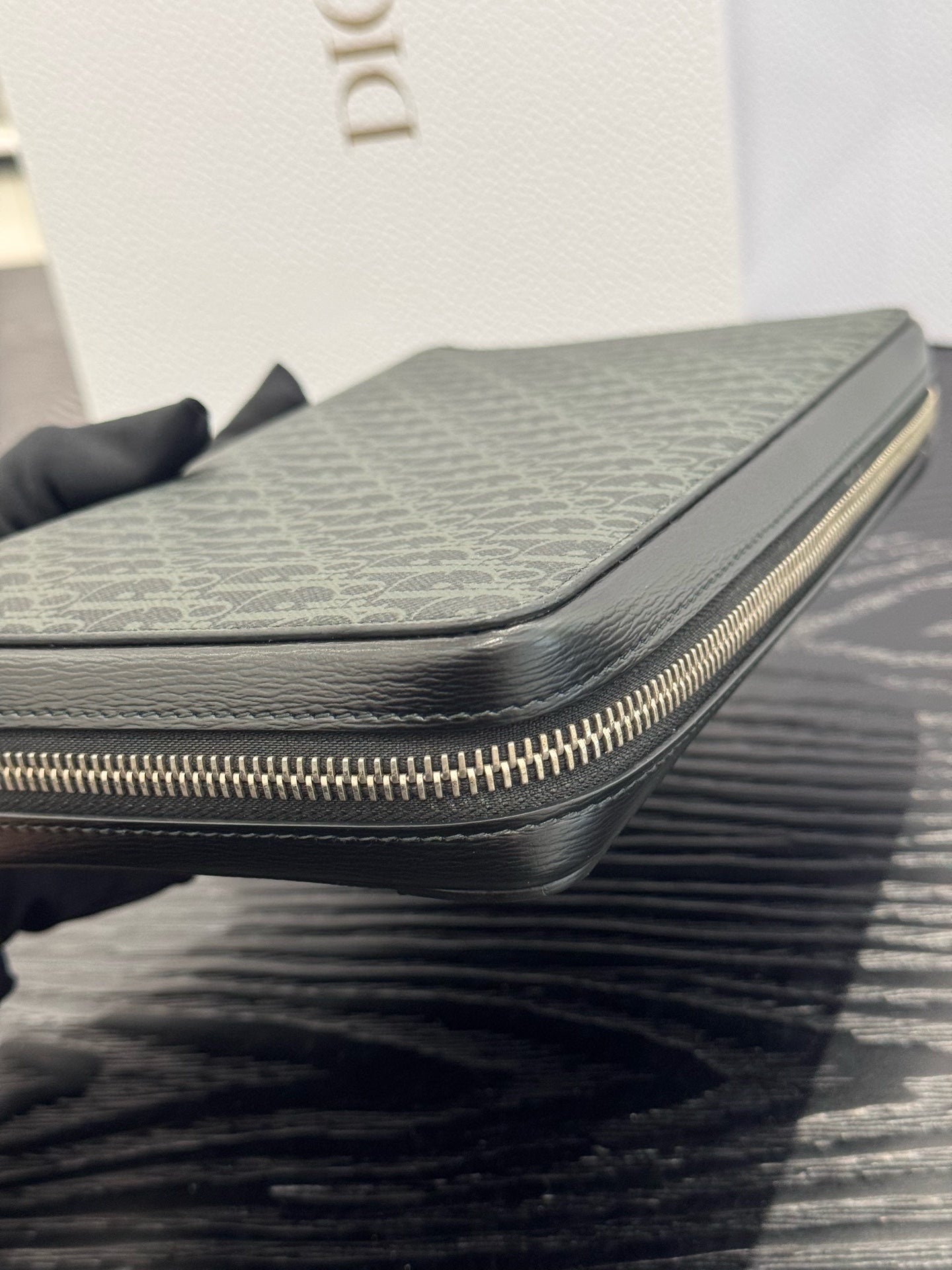 Dior - Oblique Zip-Around Clutch Wallet - Dior Oblique canvas and leather - Black and Grey - (medium)