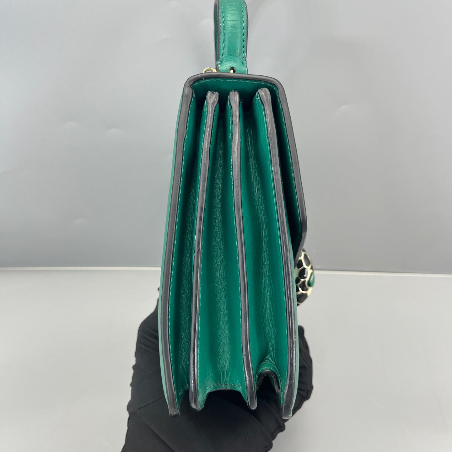 Bvlgari - Serpenti Forever Accordion Bag - Calfskin leather - Green - (Small)