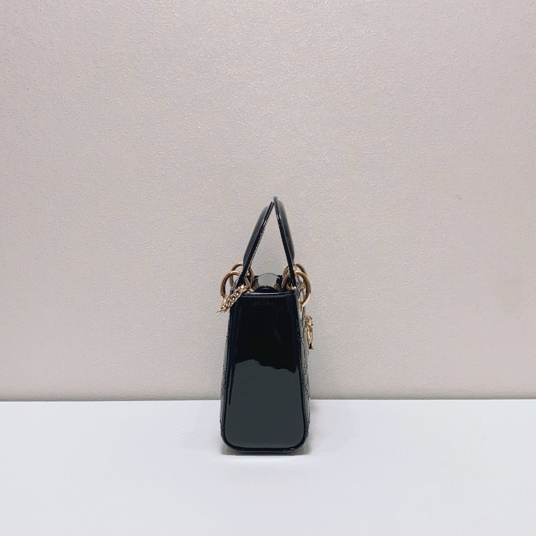 Dior - Lady Dior Mini - Patent leather - Black - (mini)