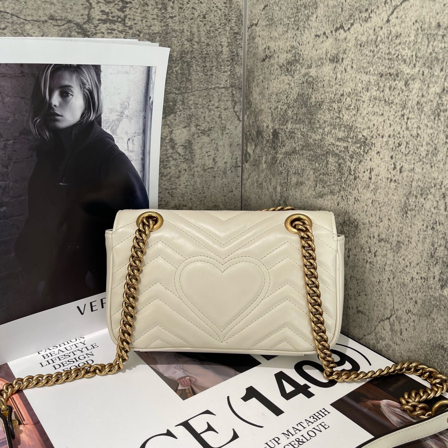 Gucci - GG Marmont Mini Matelassé Shoulder Bag - Leather - White - (small)