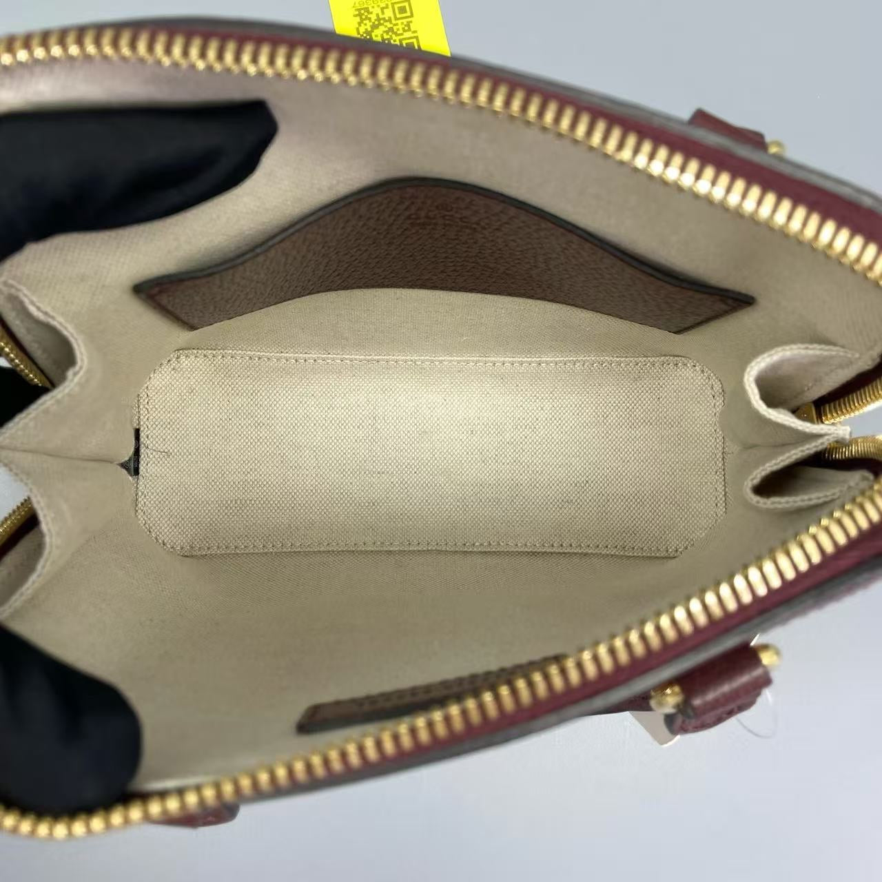 Gucci - 1955 Horsebit Mini Top Handle Bag - GG Supreme canvas with leather trim - Burgundy - (mini)