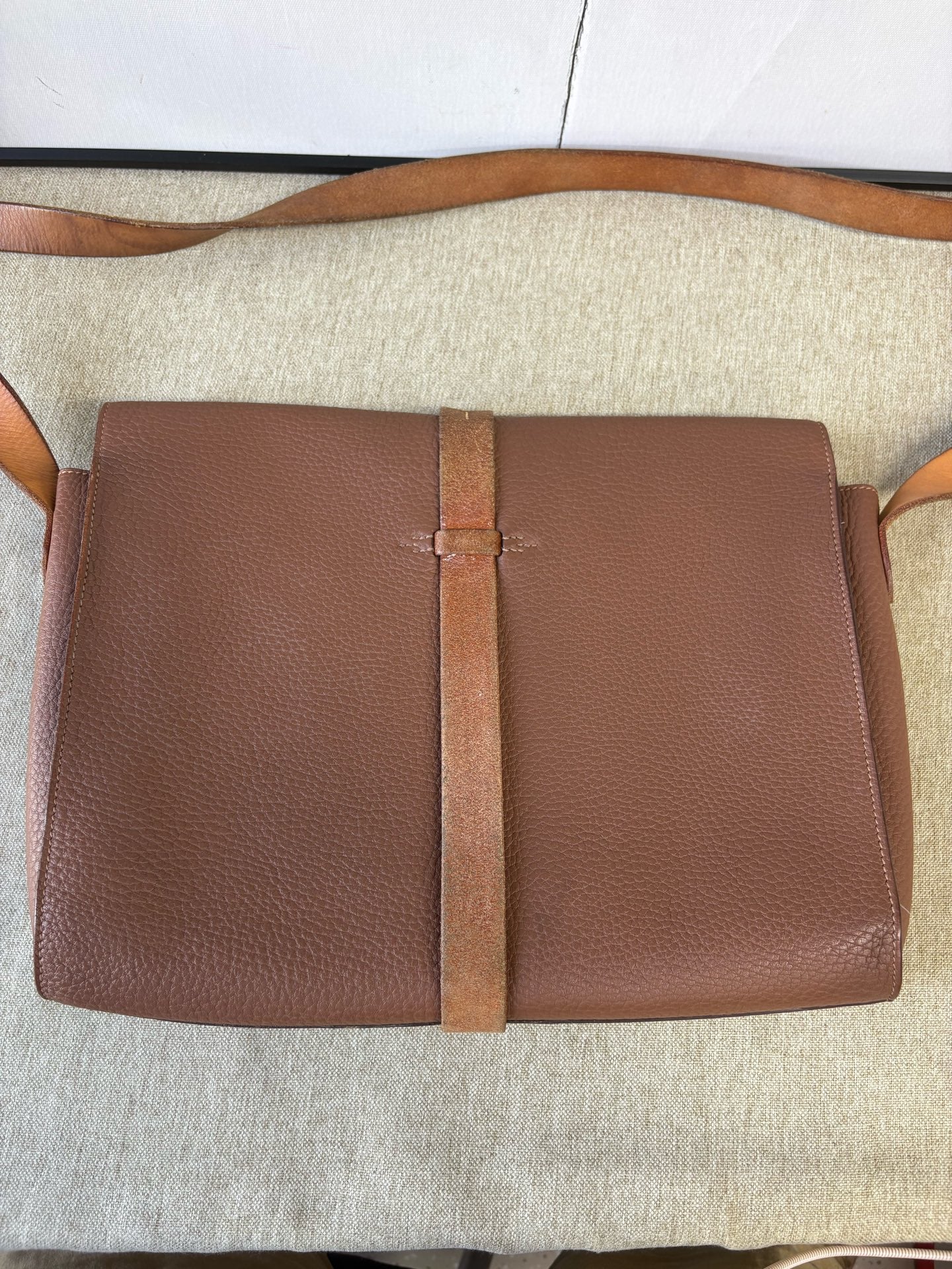 Hermès - Etriviere Messenger Bag - Taurillon Clemence leather - Golden Brown - (Large)