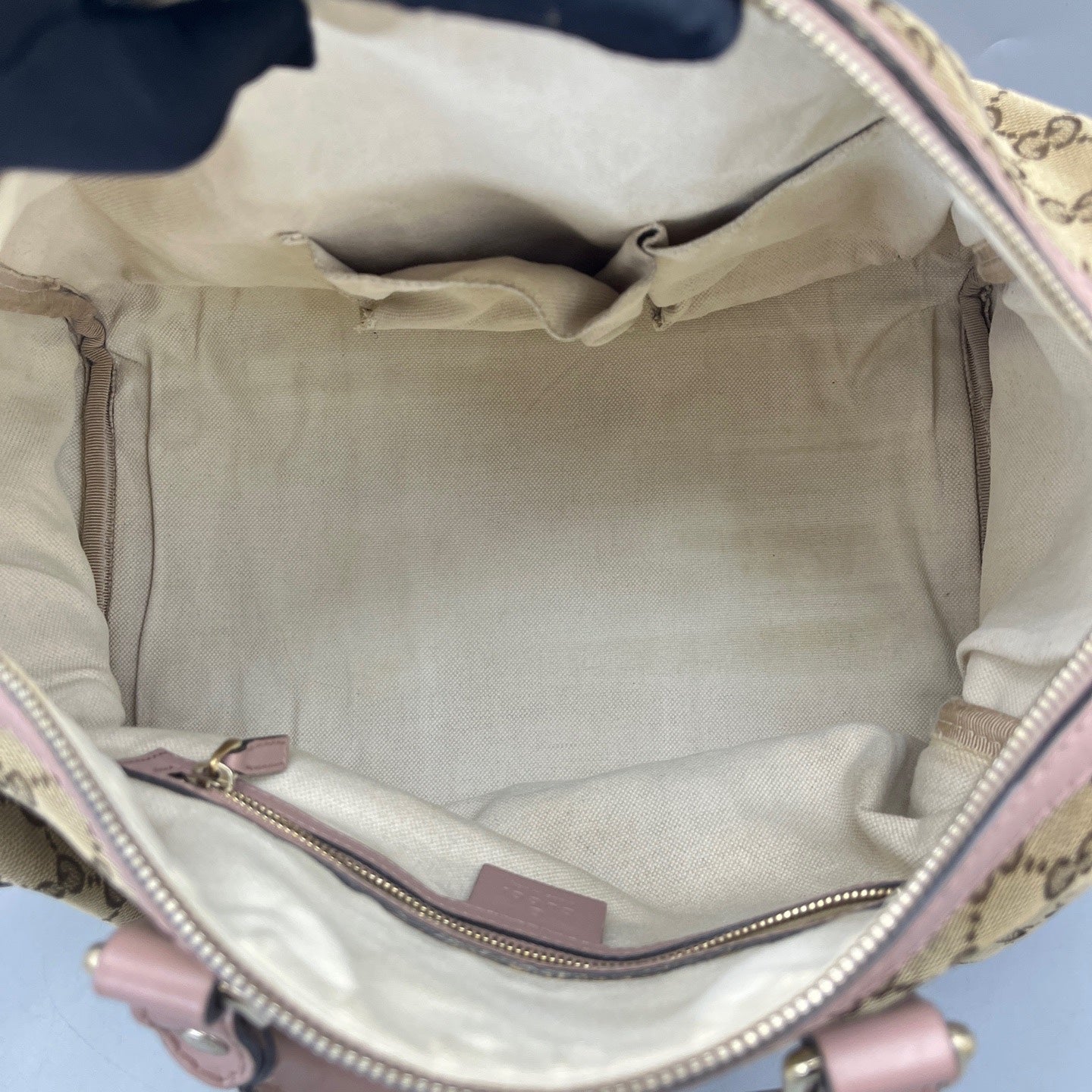 Gucci - Boston Bag - GG Supreme canvas with leather trim - Beige and Pink - (medium)