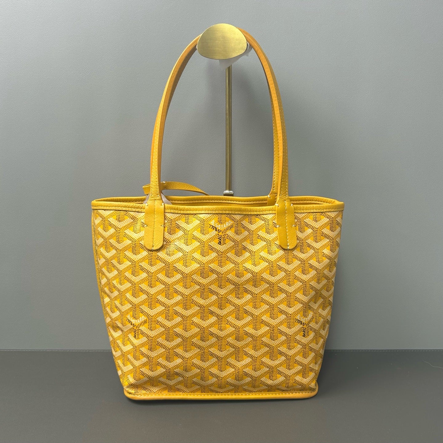 Goyard - Anjou Mini Reversible Tote - Goyardine canvas with leather trim - Yellow - (mini)