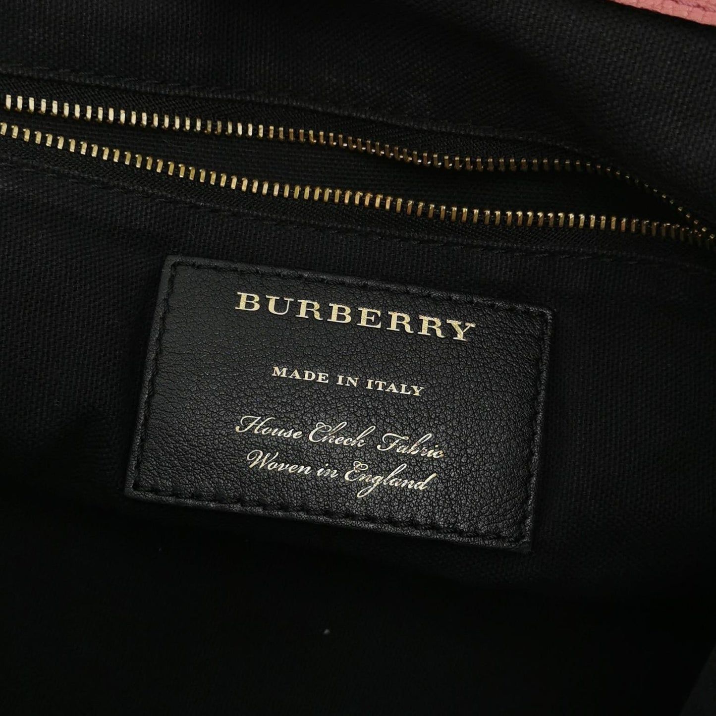 Burberry - House Check Leather Tote Bag - Leather and canvas - Pink - (medium)