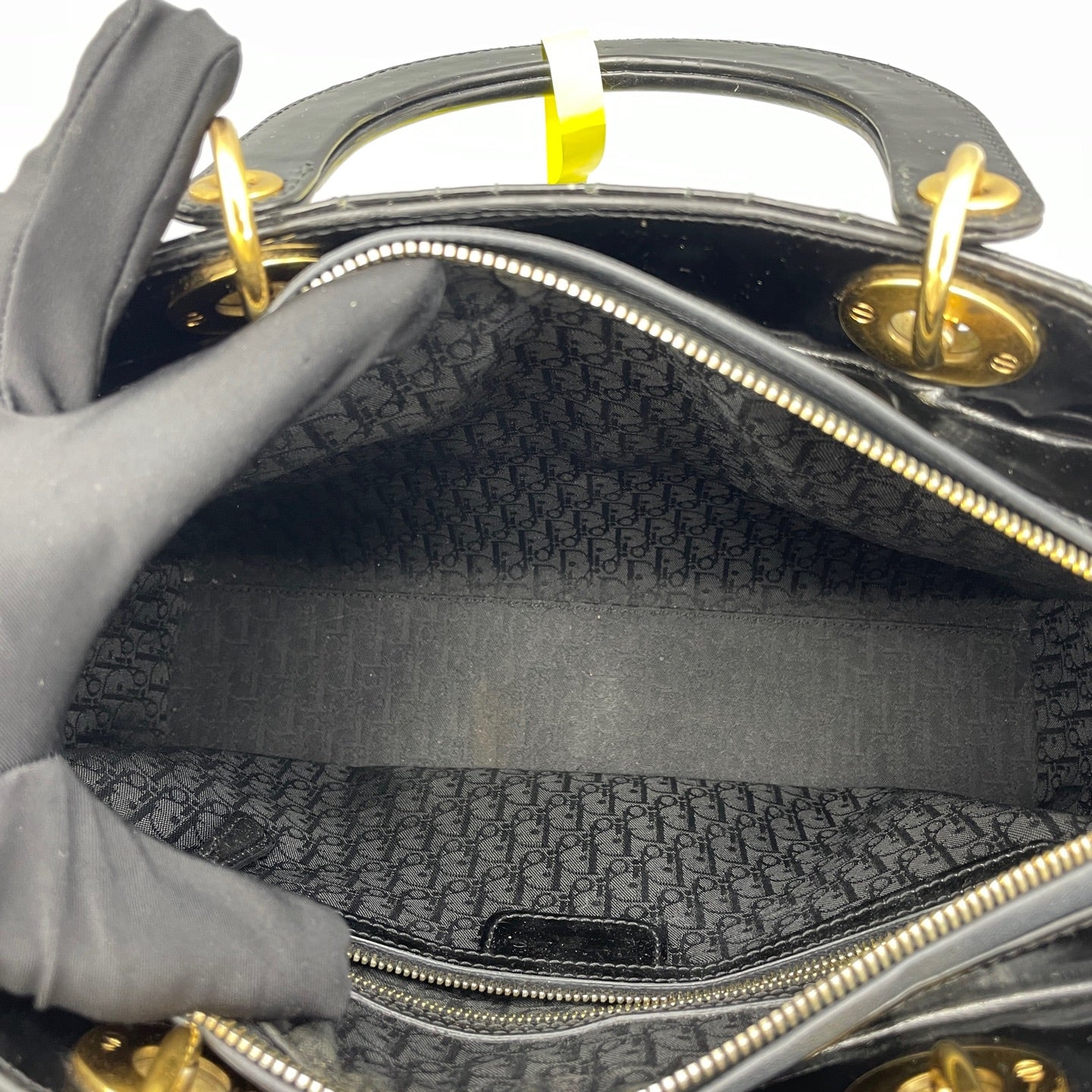 Dior - Lady Dior Large - Patent leather - Black - (Large)