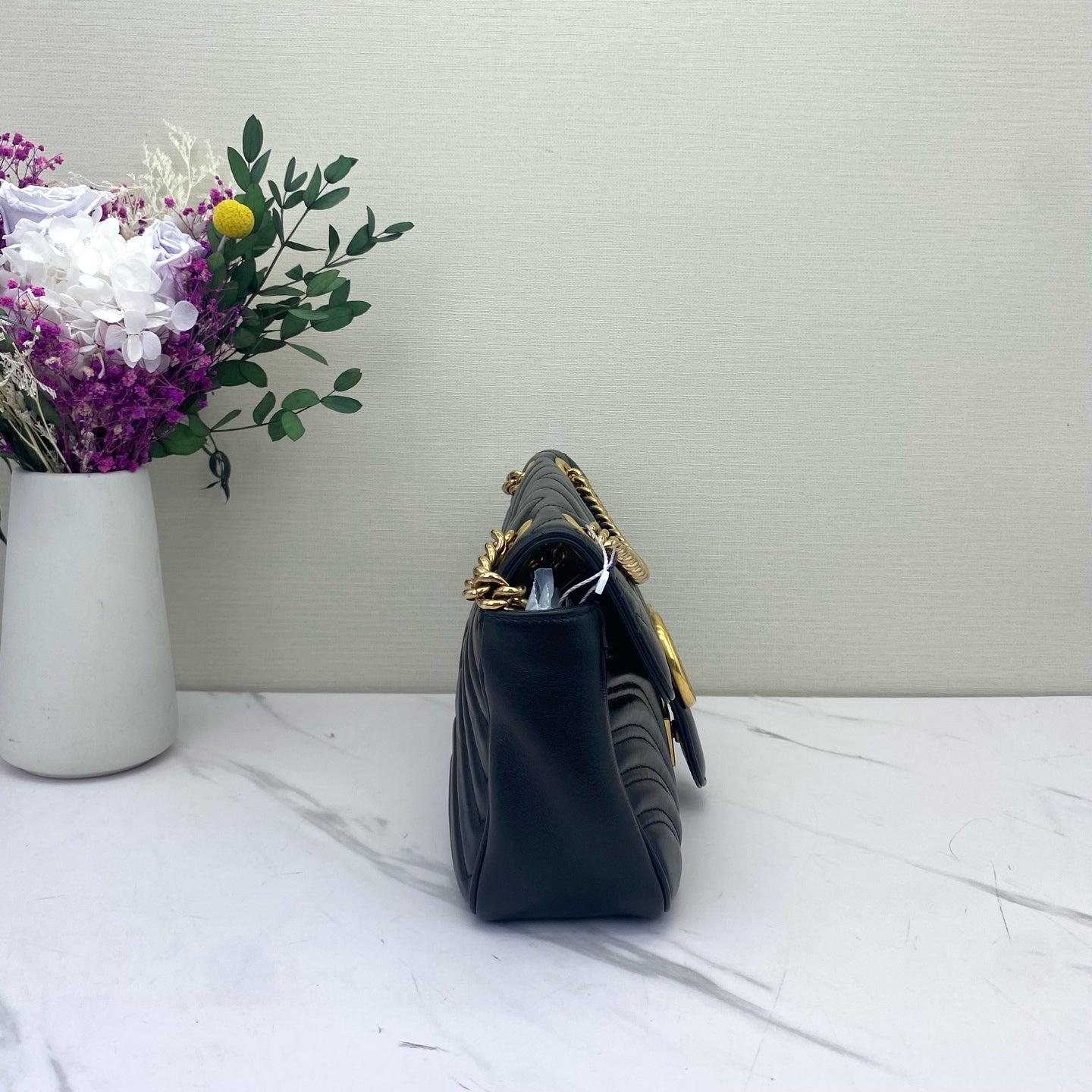 Gucci - Marmont Matelassé Shoulder Bag - Leather - Black - (medium)
