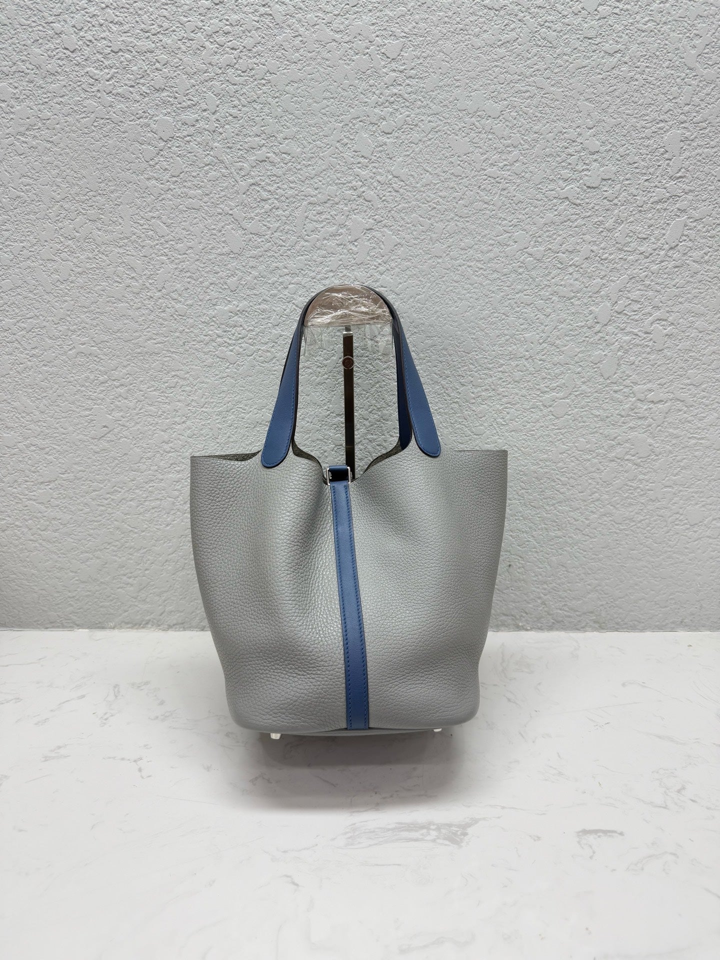 Hermes - Picotin Lock 22 - Taurillon Clemence leather - Grey and Blue - (medium)