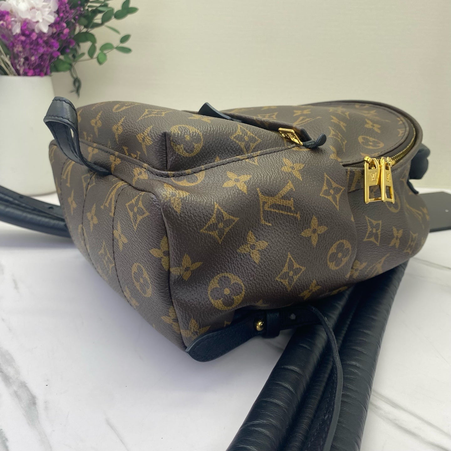 Louis Vuitton - Palm Springs Mini Backpack - Monogram coated canvas with leather trim - Brown - (mini)