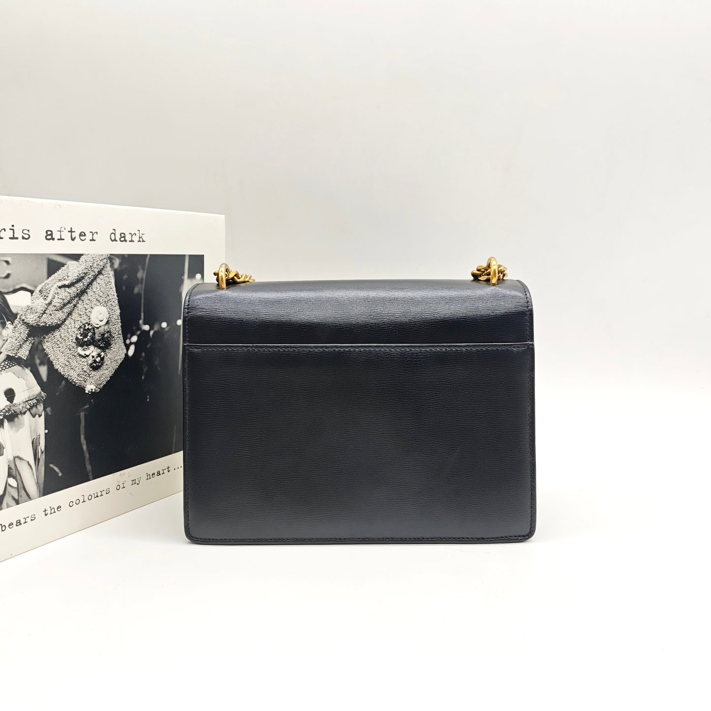 Saint Laurent - Sunset Bag - Grained cowhide leather - Black - (small)