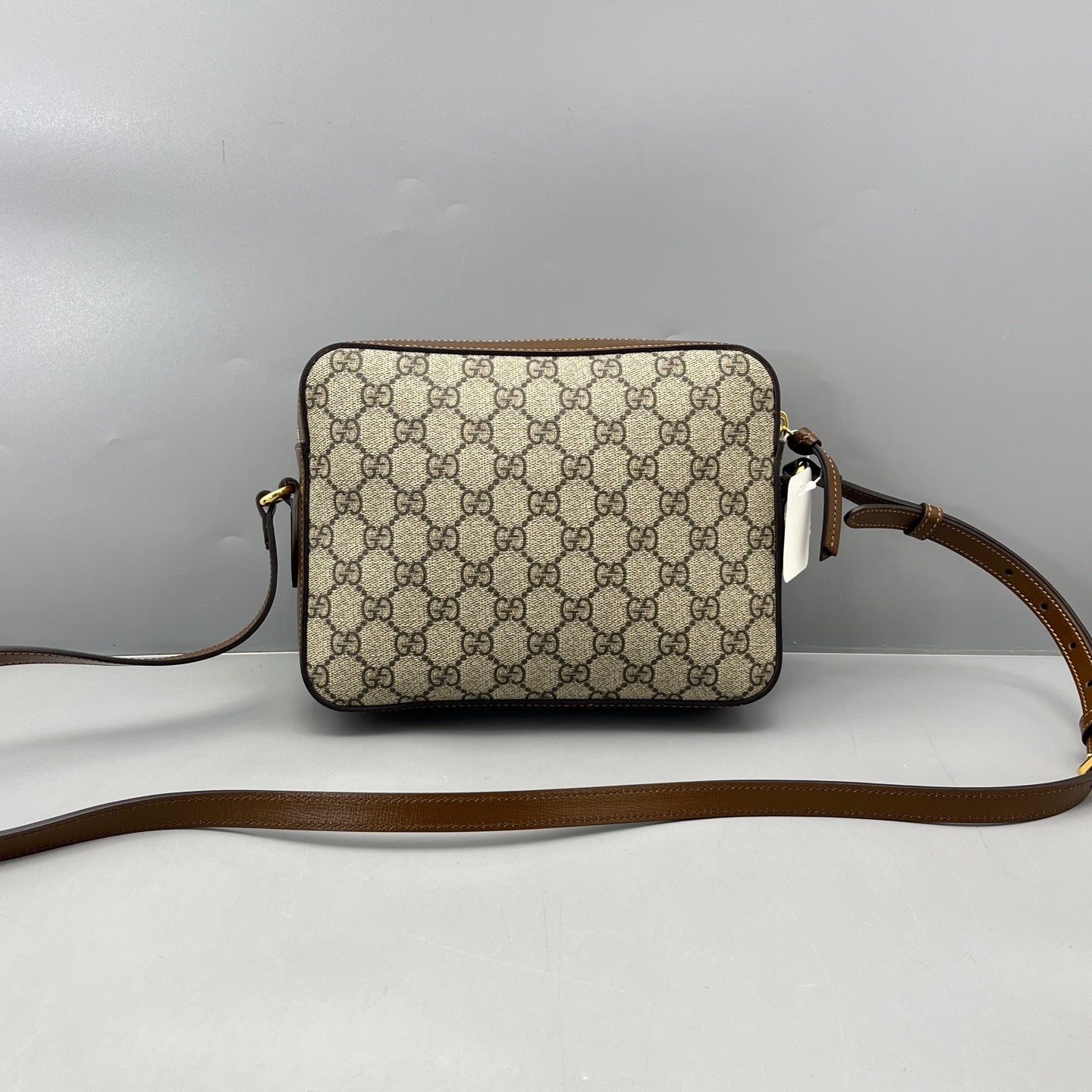 Gucci - 1955 Horsebit Camera Bag - GG Supreme canvas with leather trim - Brown - (small)