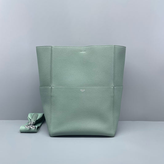Celine - Sangle Seau Bucket Bag - Grained calfskin leather - Green - (Medium)