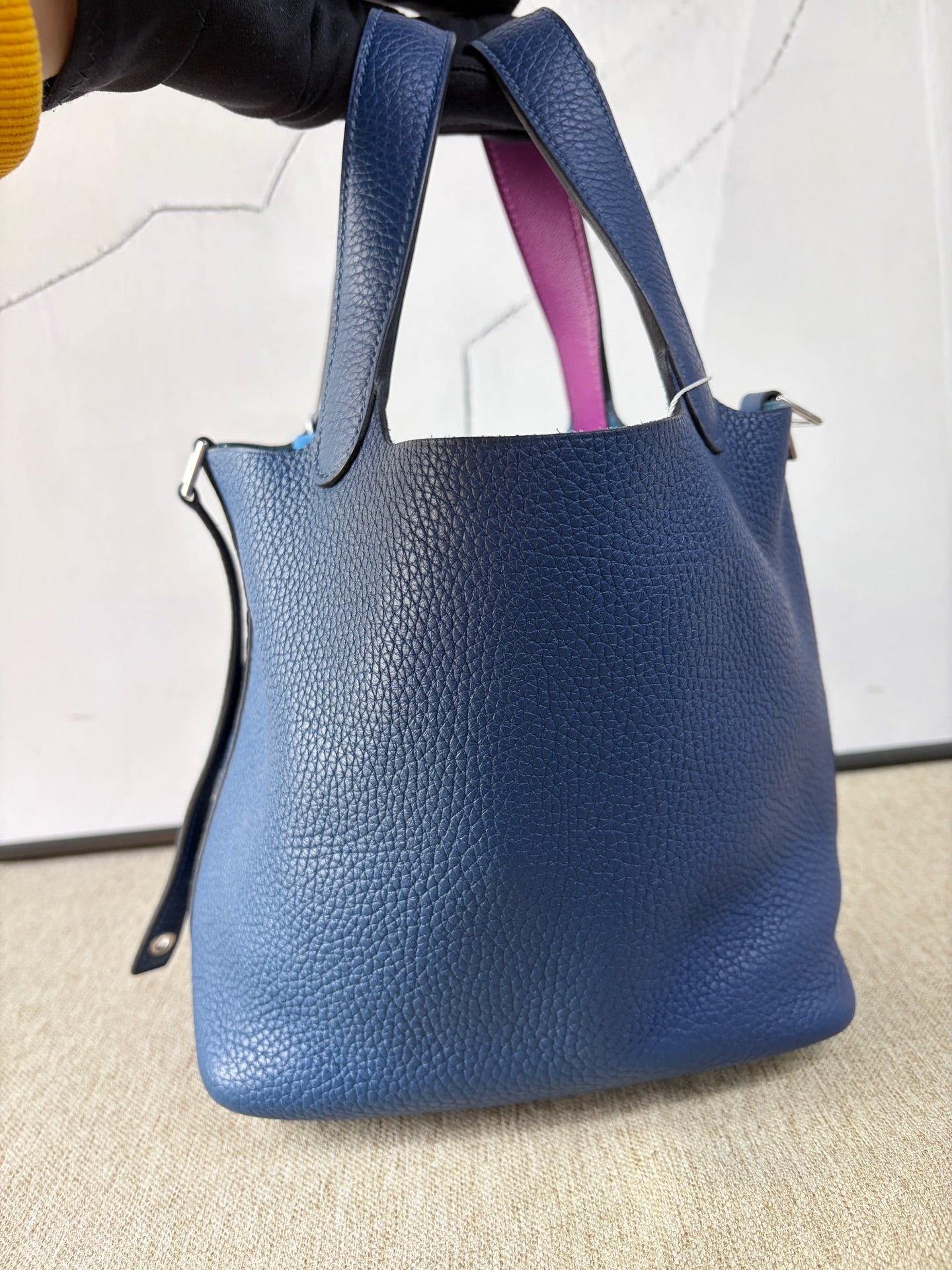Hermès - Picotin Lock 18 - Taurillon Clemence leather - Deep Blue with Anemone Purple accents - (mini)