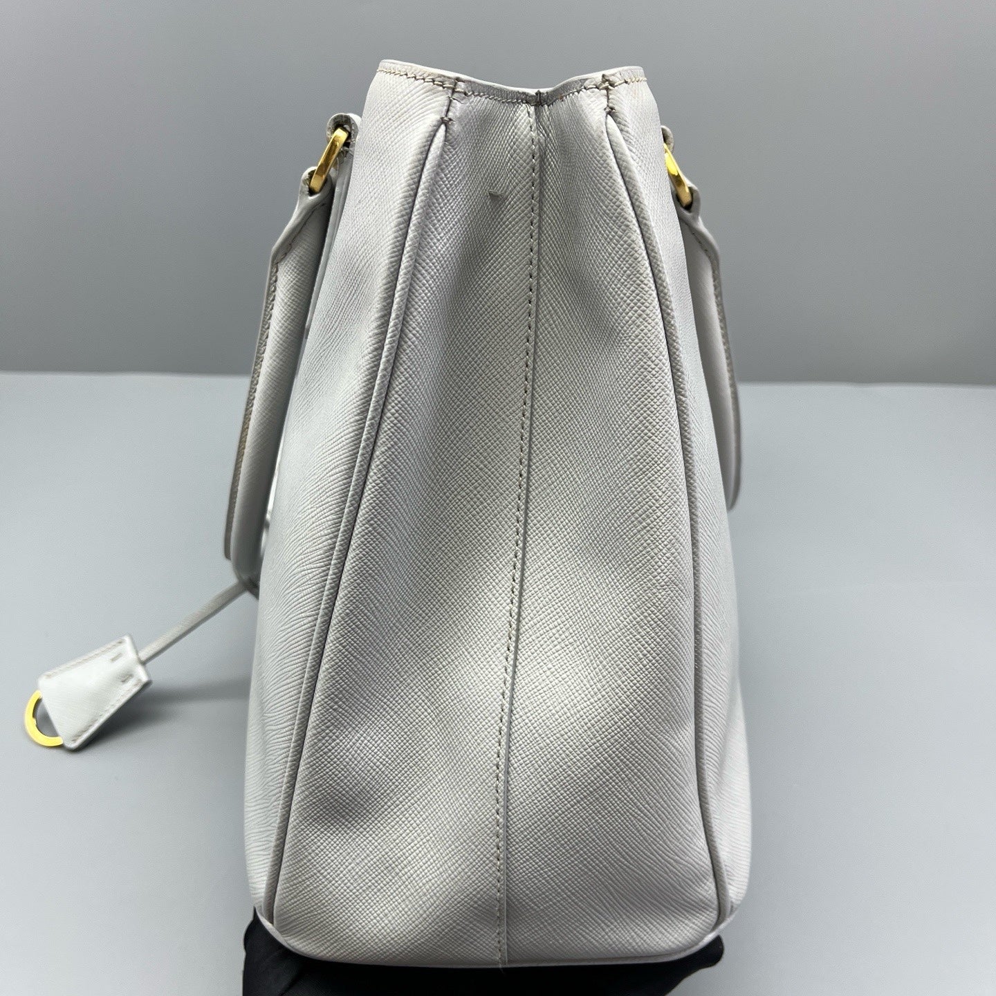 Prada - Galleria Bag (Saffiano Lux Double Zip Tote) - Saffiano leather - Blue-grey - (Medium)