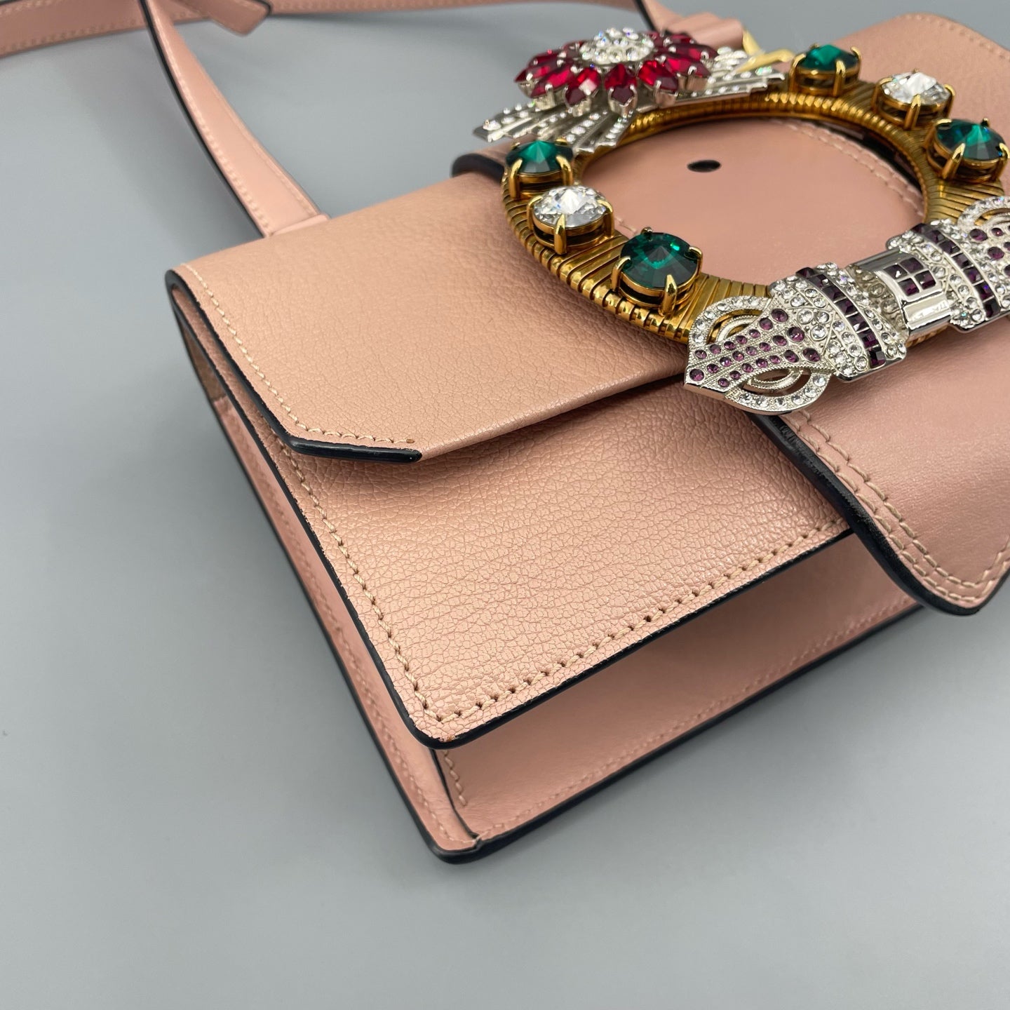 Miu Miu - Gemstone Shoulder Bag - Leather - Pink - (small)