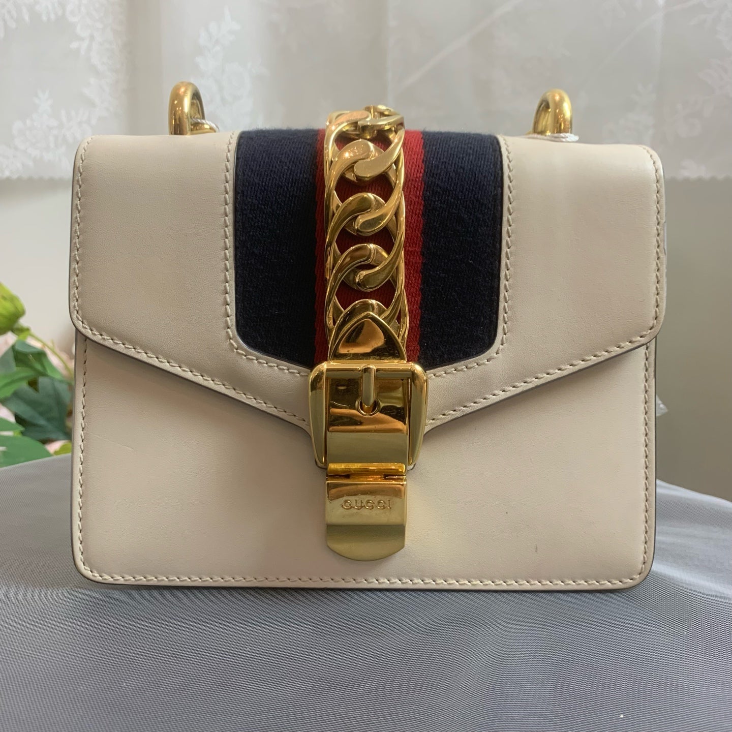 Gucci - Sylvie Small - Leather - Beige - (small)