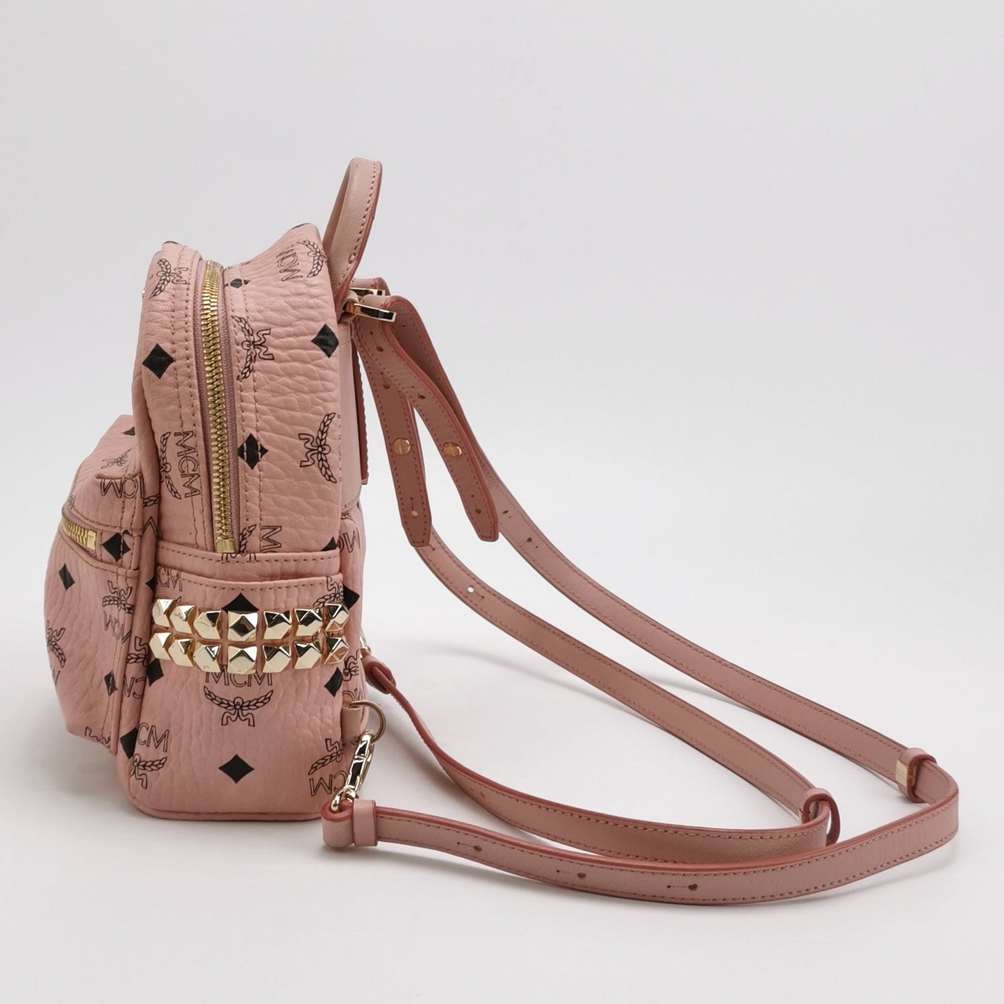 MCM - Stark Mini Backpack - Coated canvas and leather - Pink - (mini)