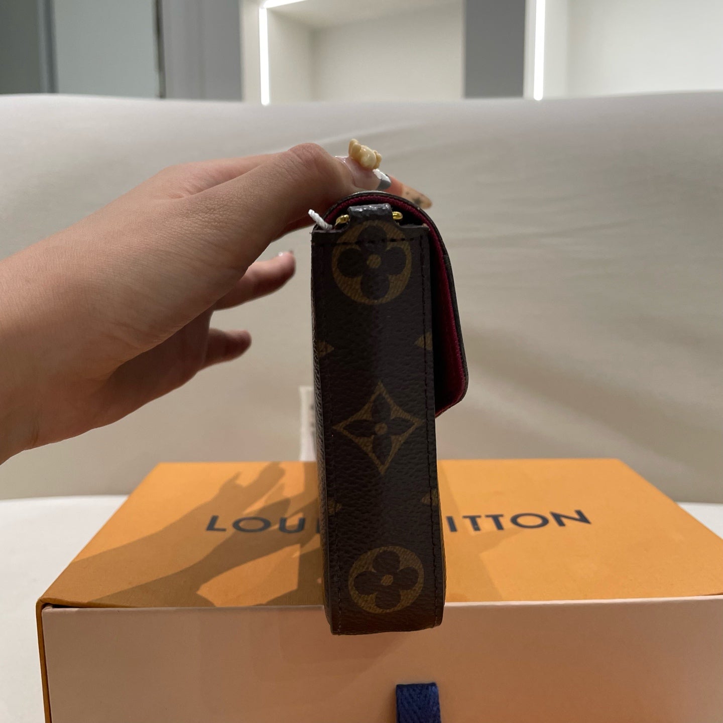 Louis Vuitton - Pochette Félicie - Monogram coated canvas with grained leather trim and interior - Brown - (mini)