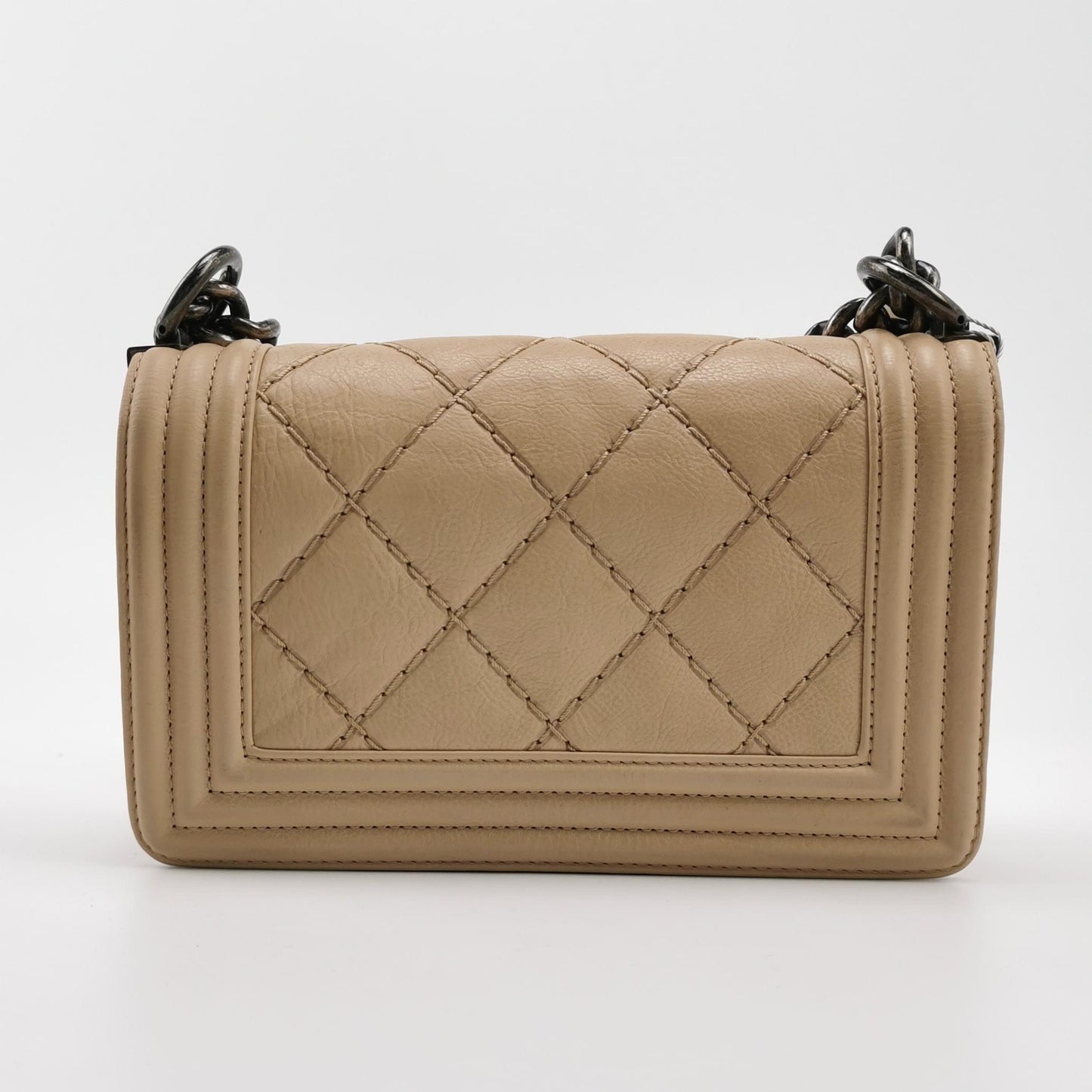Chanel - Le Boy Small Quilted - Leather - Beige - (Small)